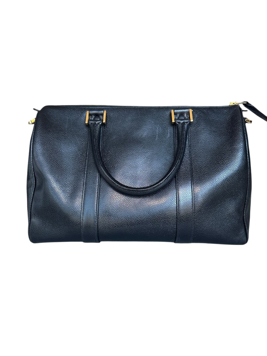 Chanel 1991-1994 Vintage Coco Mark Mini Boston Bag Caviar Skin - Black, GHW