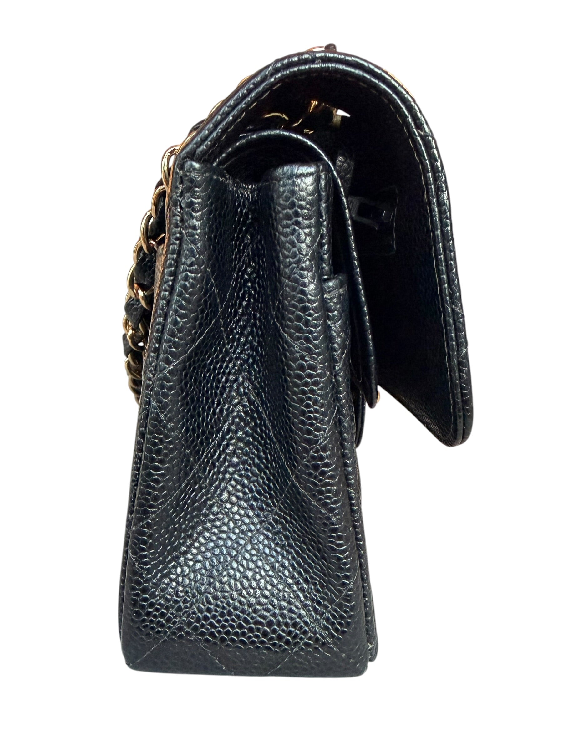 Chanel Small Double Flap in Black Caviar Leather GHW