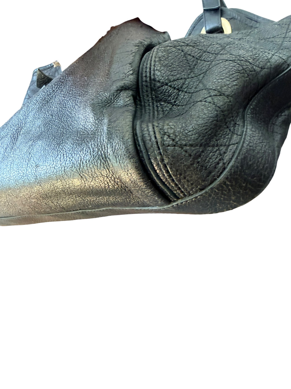 Dior Cannage Bee Hobo in Black Deerskin with Gold Hardware