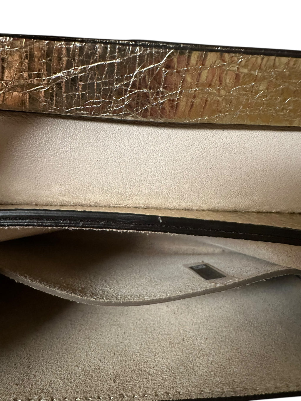 Chloe Drew Shoulder Bag in Metallic Crinkled Leather - Gold, GHW