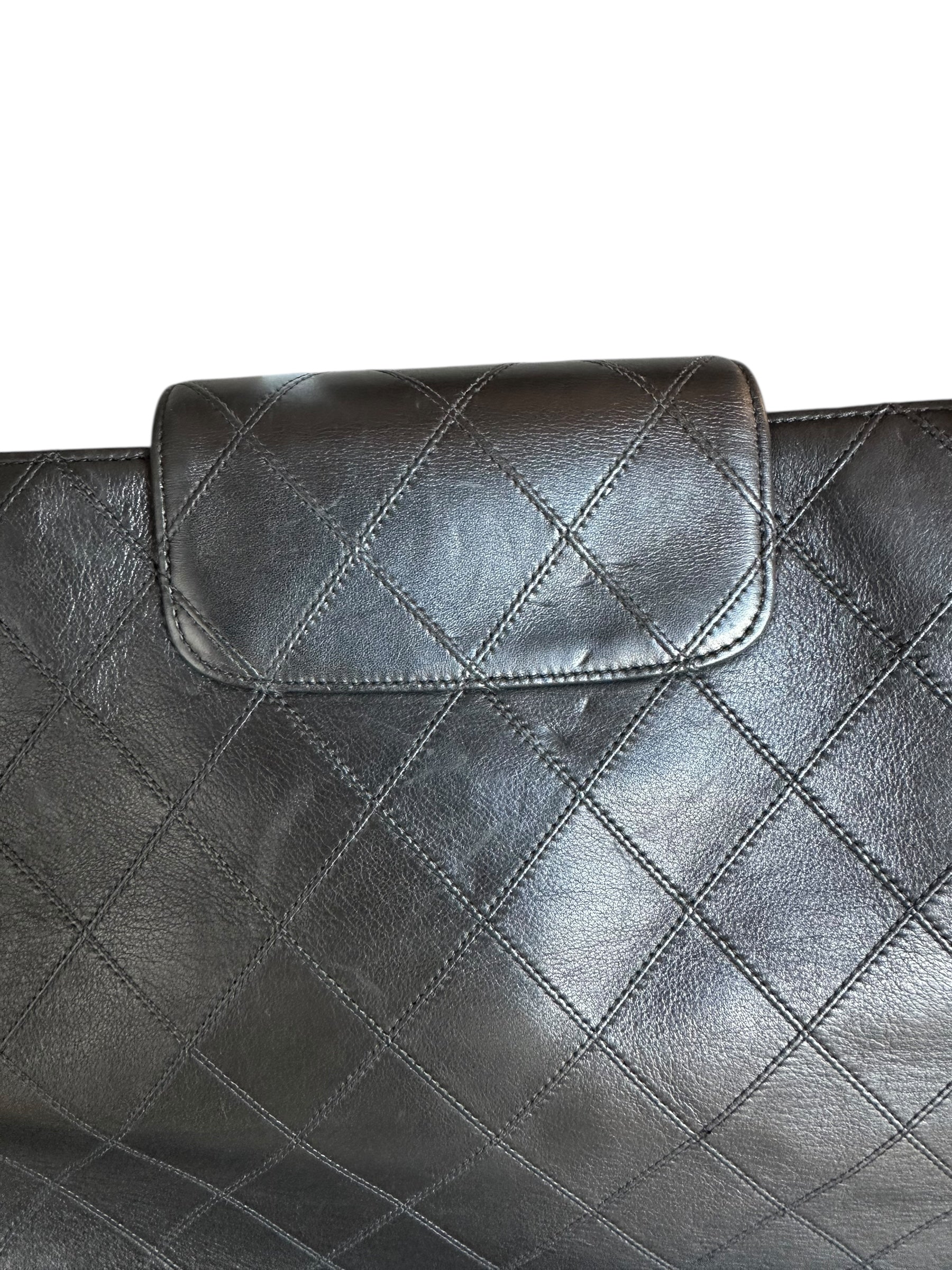Chanel 1996-1997 Vintage Quilted Supermodel XL Tote - Black, GHW