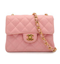 Chanel Vintage 2003 Mini Square 17 in Sakura Pink Caviar Leather 24k GHW