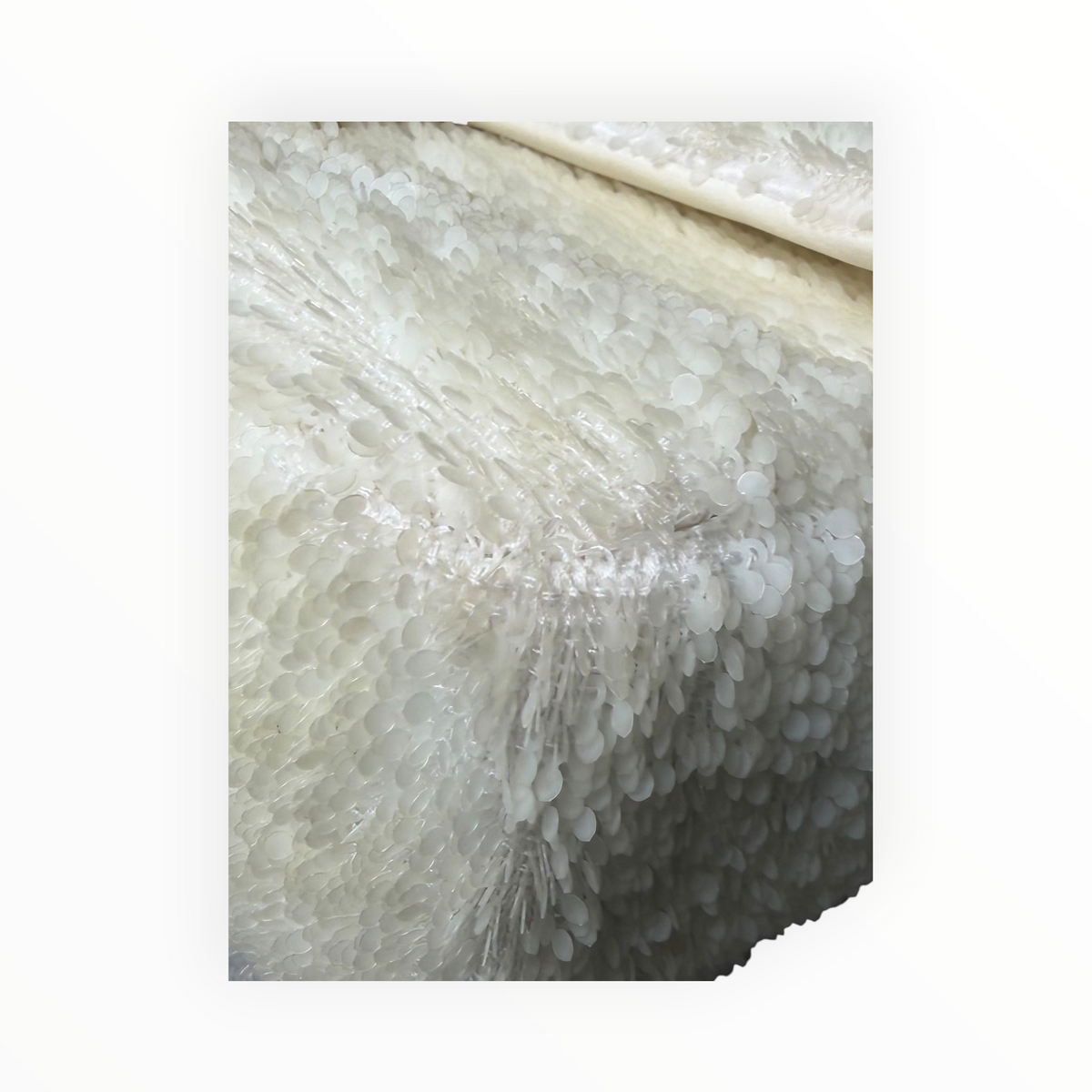 Chanel Sequin Single Flap in Ivory White with Champagne GHW