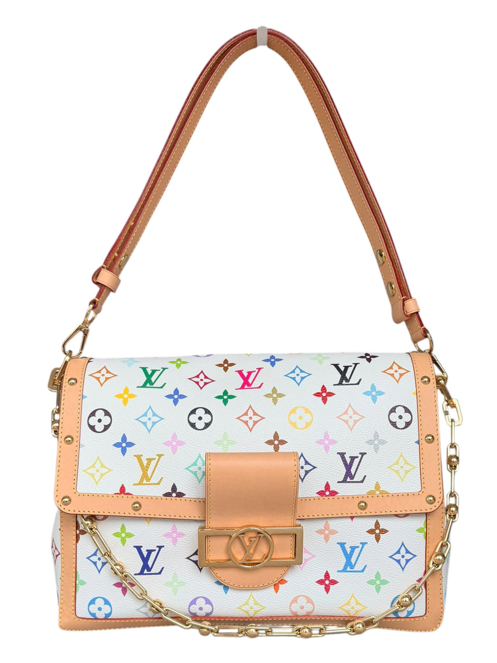 Louis Vuitton x Takashi Murakami Dauphine Soft GM in White Multicolor Monogram