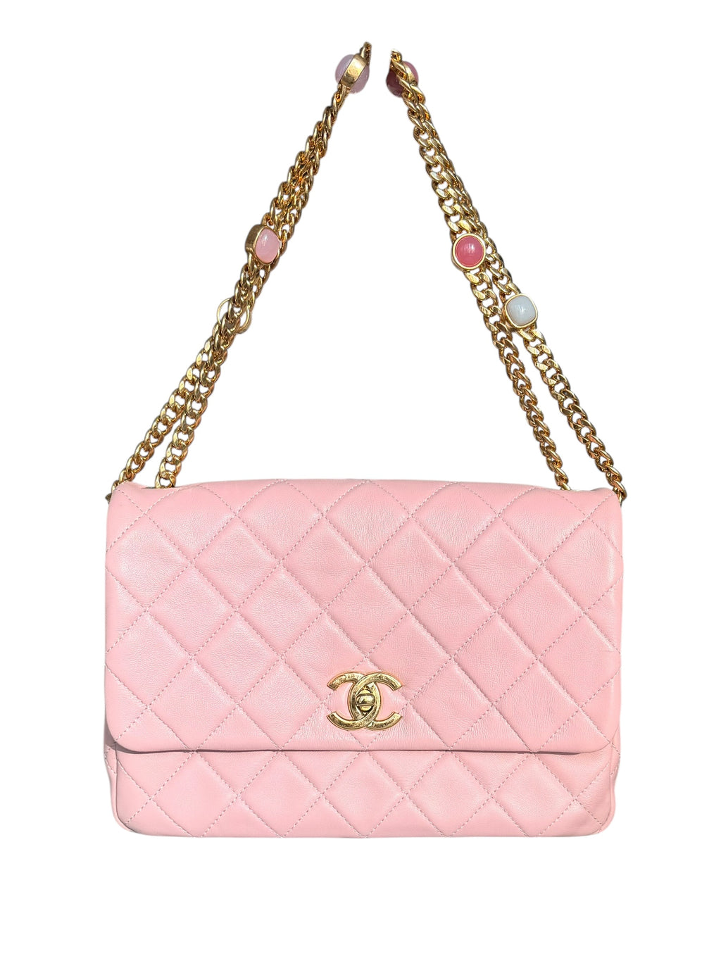 Chanel Small Classic Flap with Fantasy Stone Chain - Pink, GHW