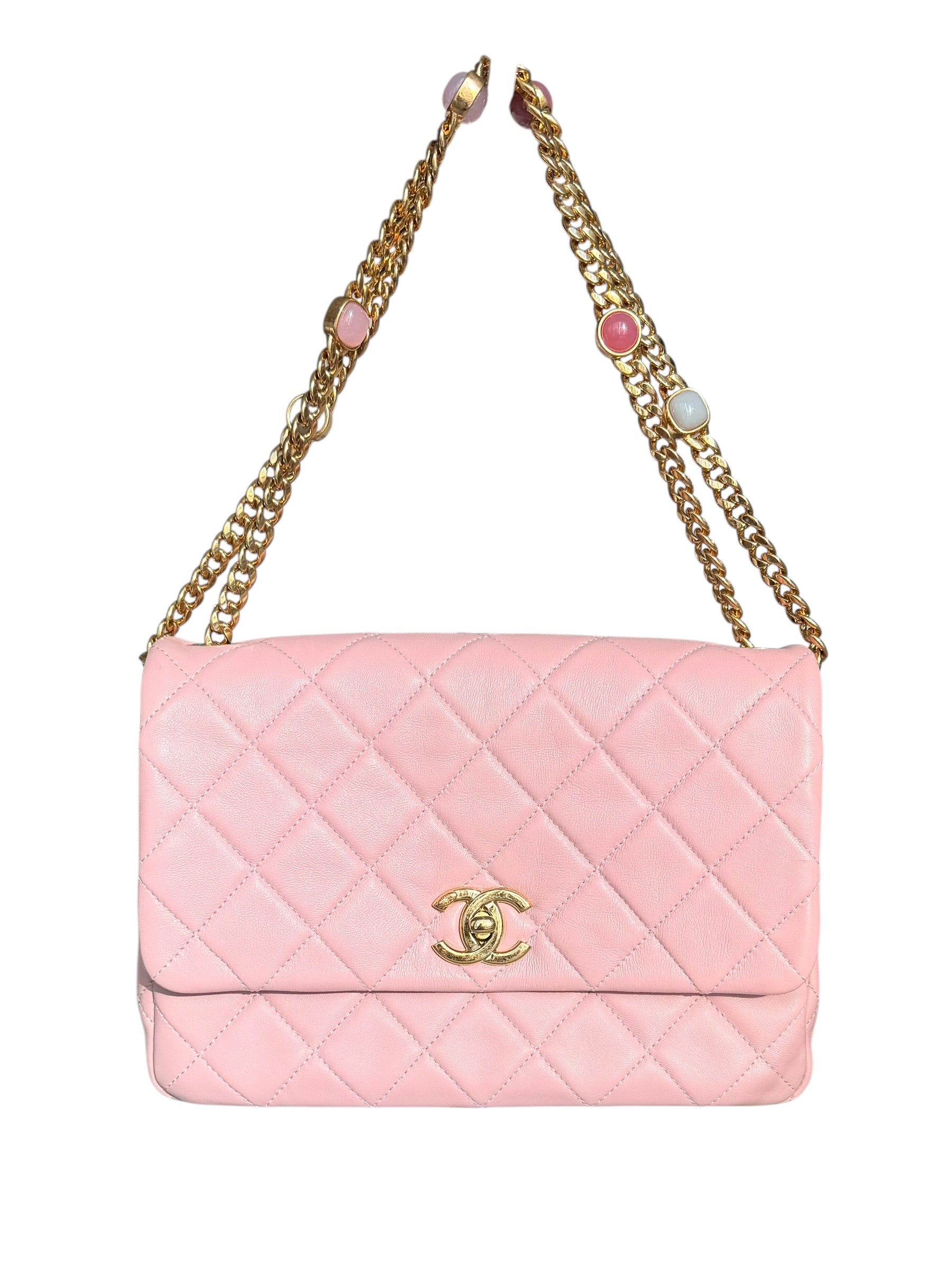 Chanel Small Classic Flap with Fantasy Stone Chain - Pink, GHW