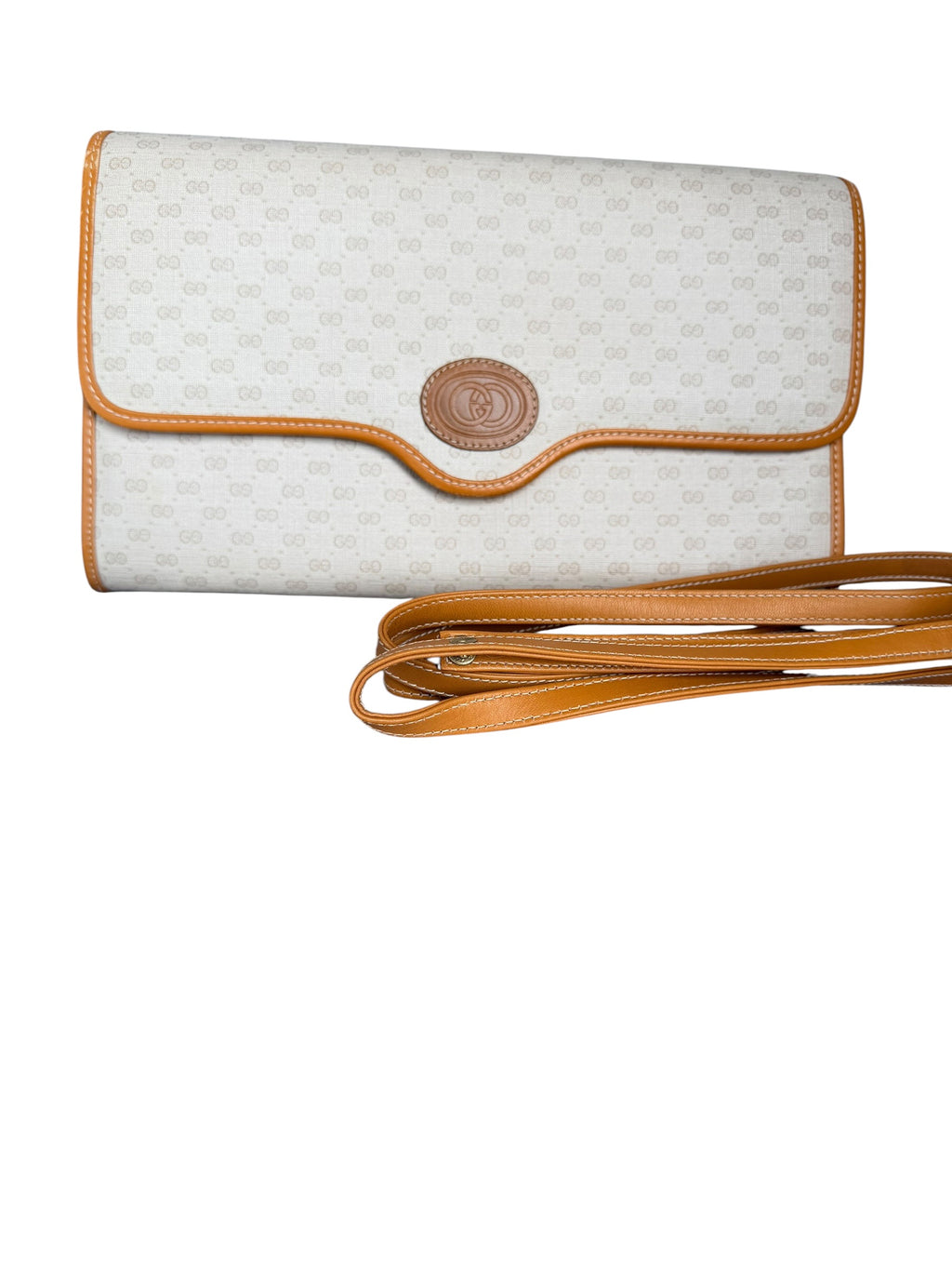 Vintage Gucci Late 70s GG Supreme Clutch with Attachable Strap