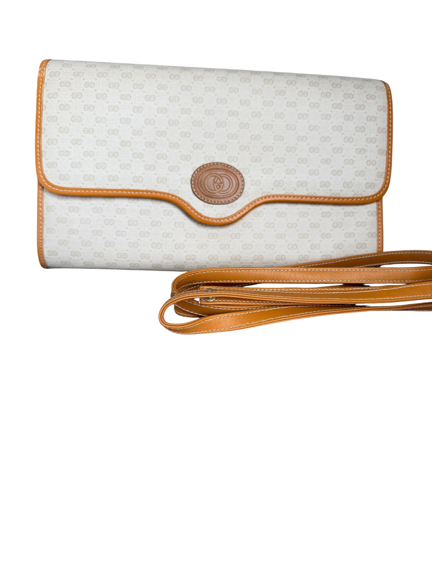 Vintage Gucci Late 70s GG Supreme Clutch with Attachable Strap