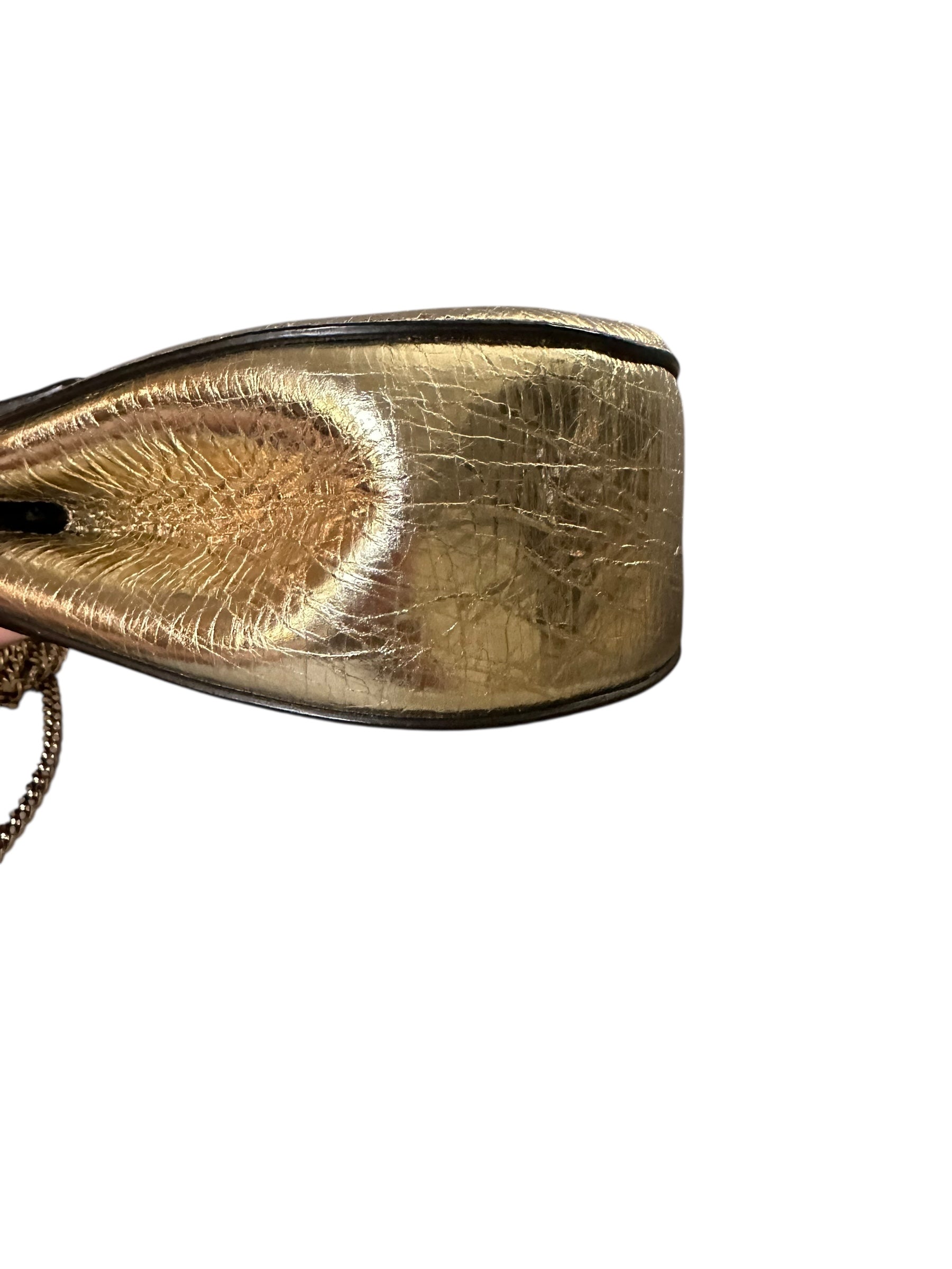 Chloe Drew Shoulder Bag in Metallic Crinkled Leather - Gold, GHW