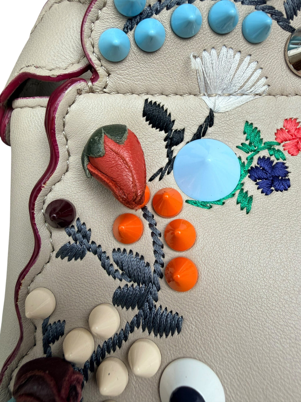 Fendi Peekaboo Embellished Floral Convertible Bag