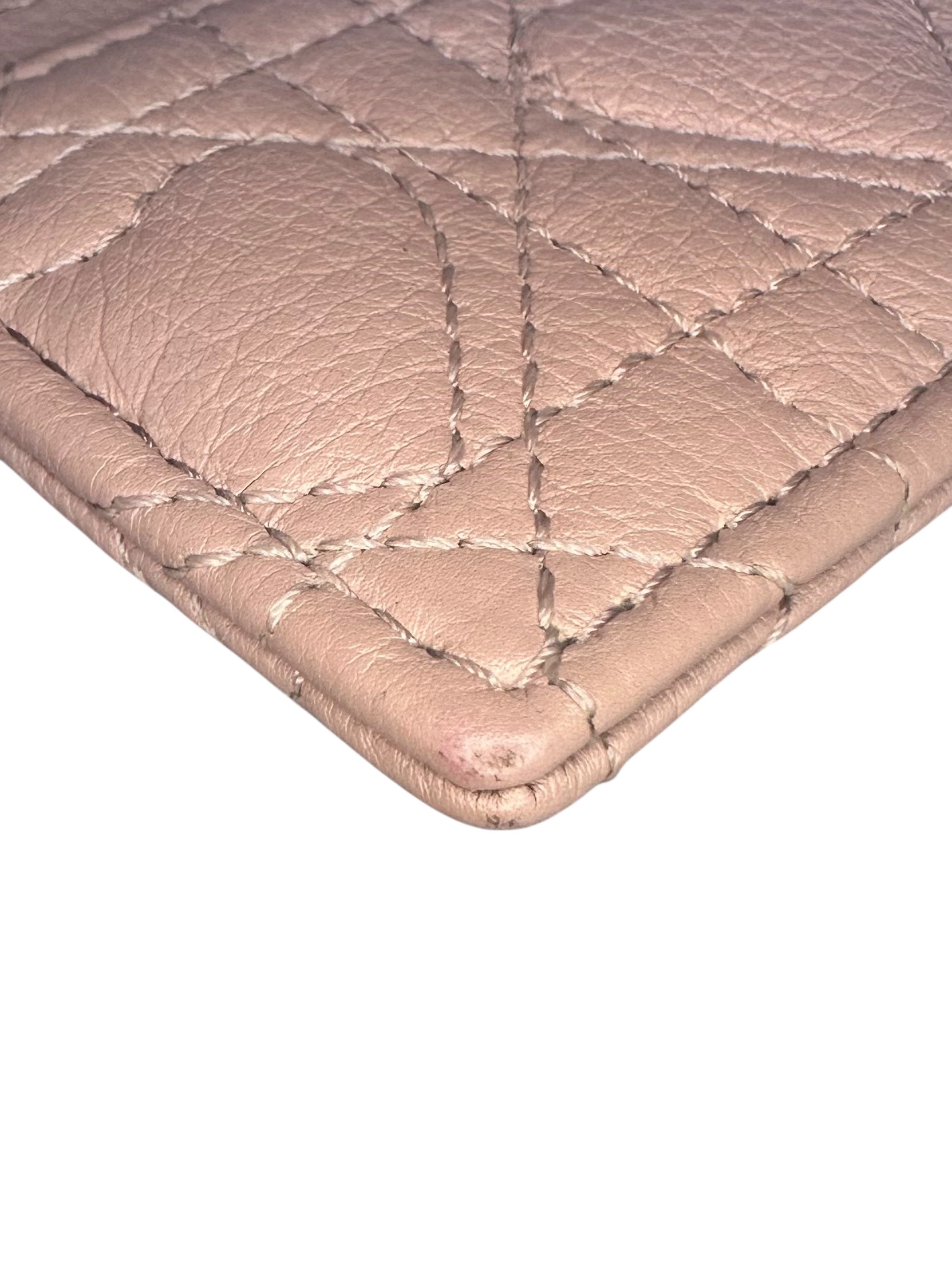 Dior Caro Freesia Card Holder Heart Motif - Pink
