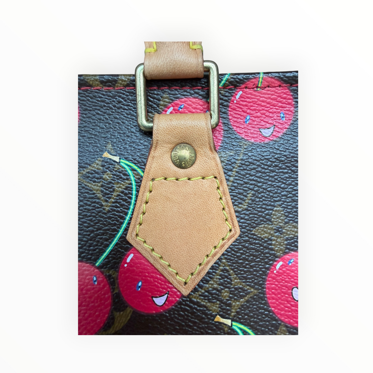 Louis Vuitton Vintage Murakami Sac Plat Tote Bag in Monogram & Cherry