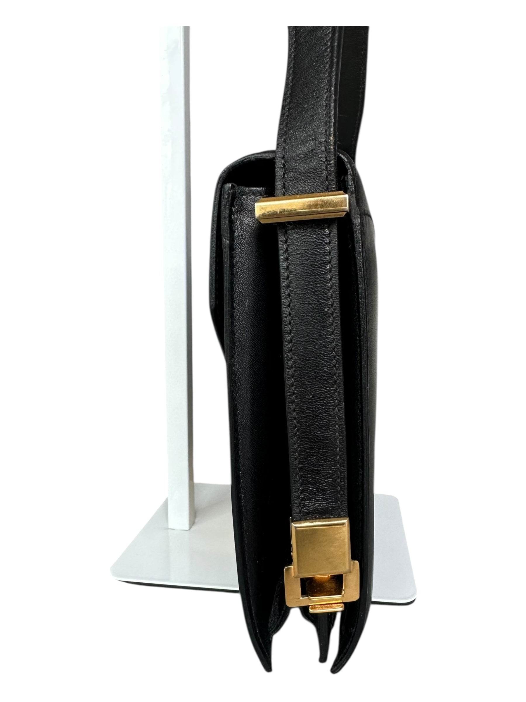 Celine 70s Vintage 2-Way Shoulder Bag with Carriage Clasp - Black