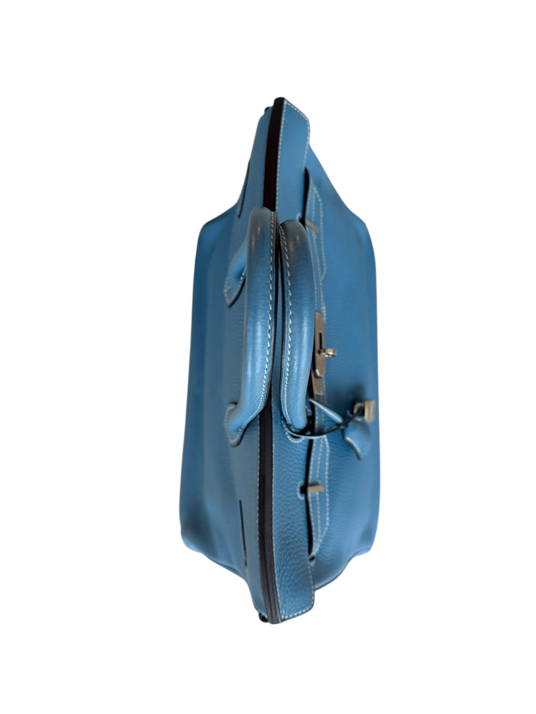 Hermes Birkin 35 Taurillon Clemence Leather - Blue Jean, PHW