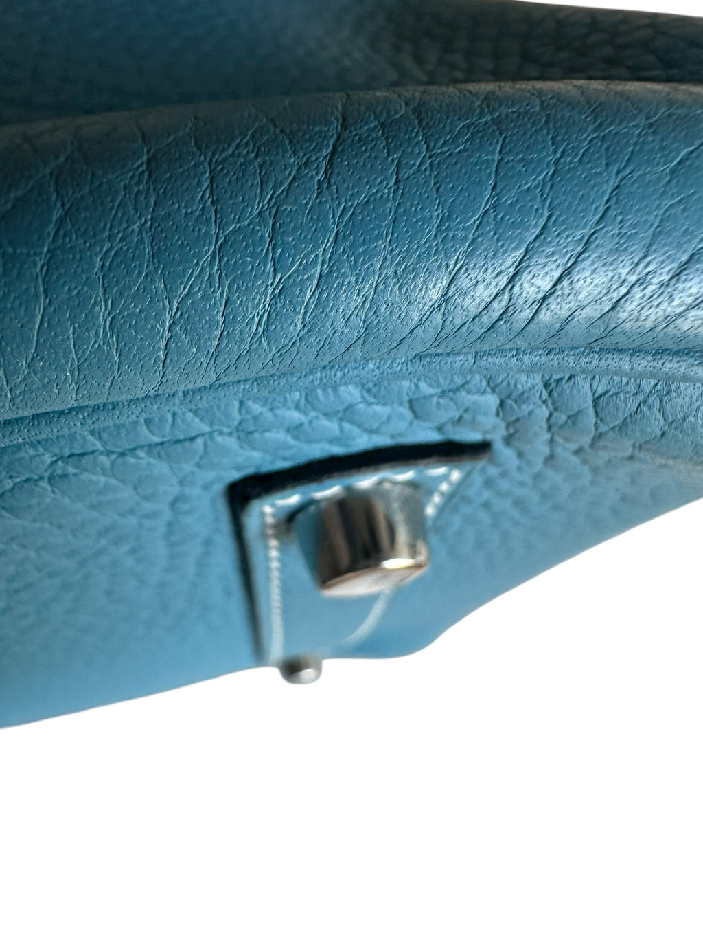 Hermes Birkin 35 Blue Jean Taurillon Clemence Leather, Palladium