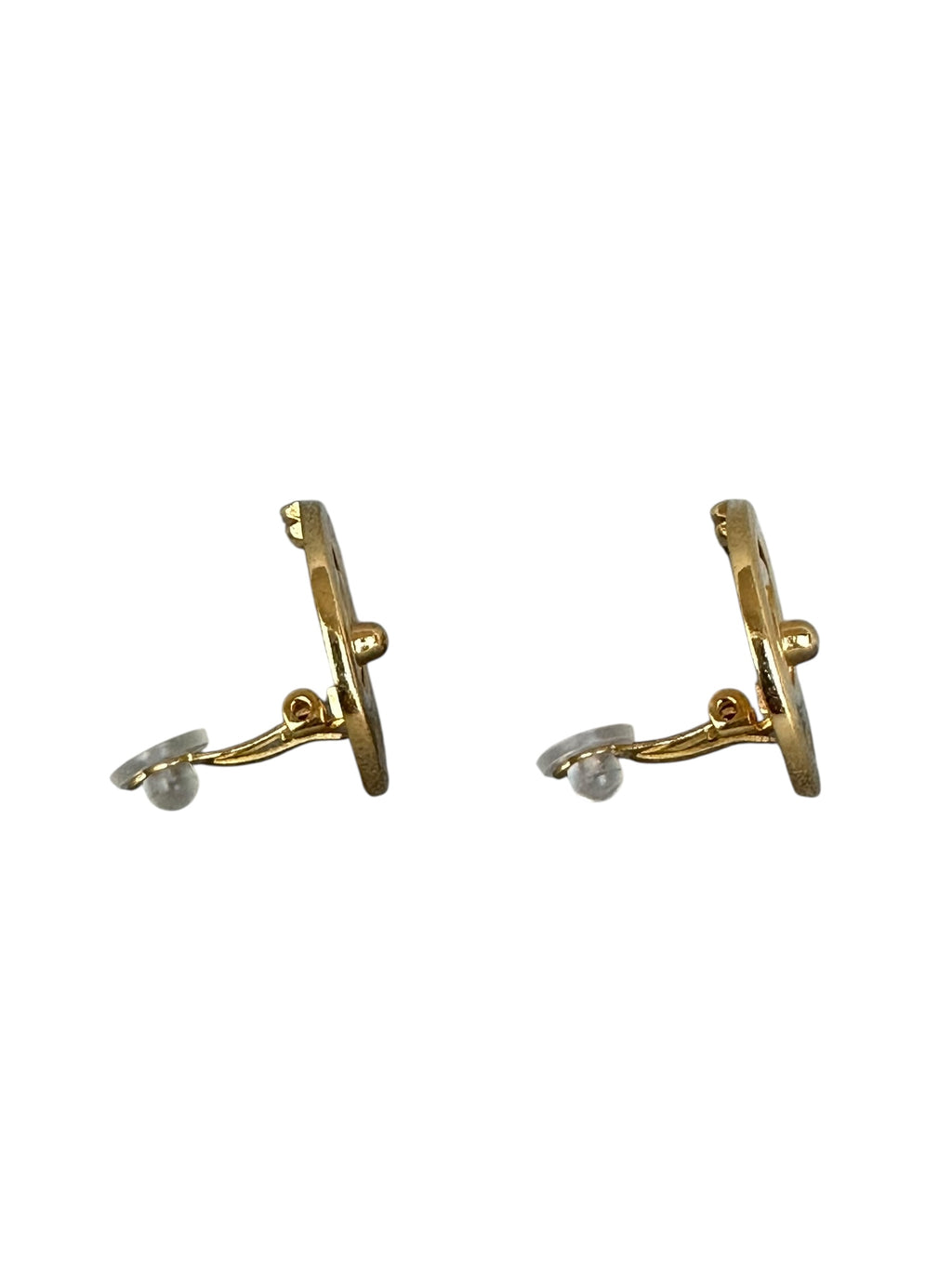 Chanel Vintage 1997 Turnlock Clip-on Earrings - Gold Metal