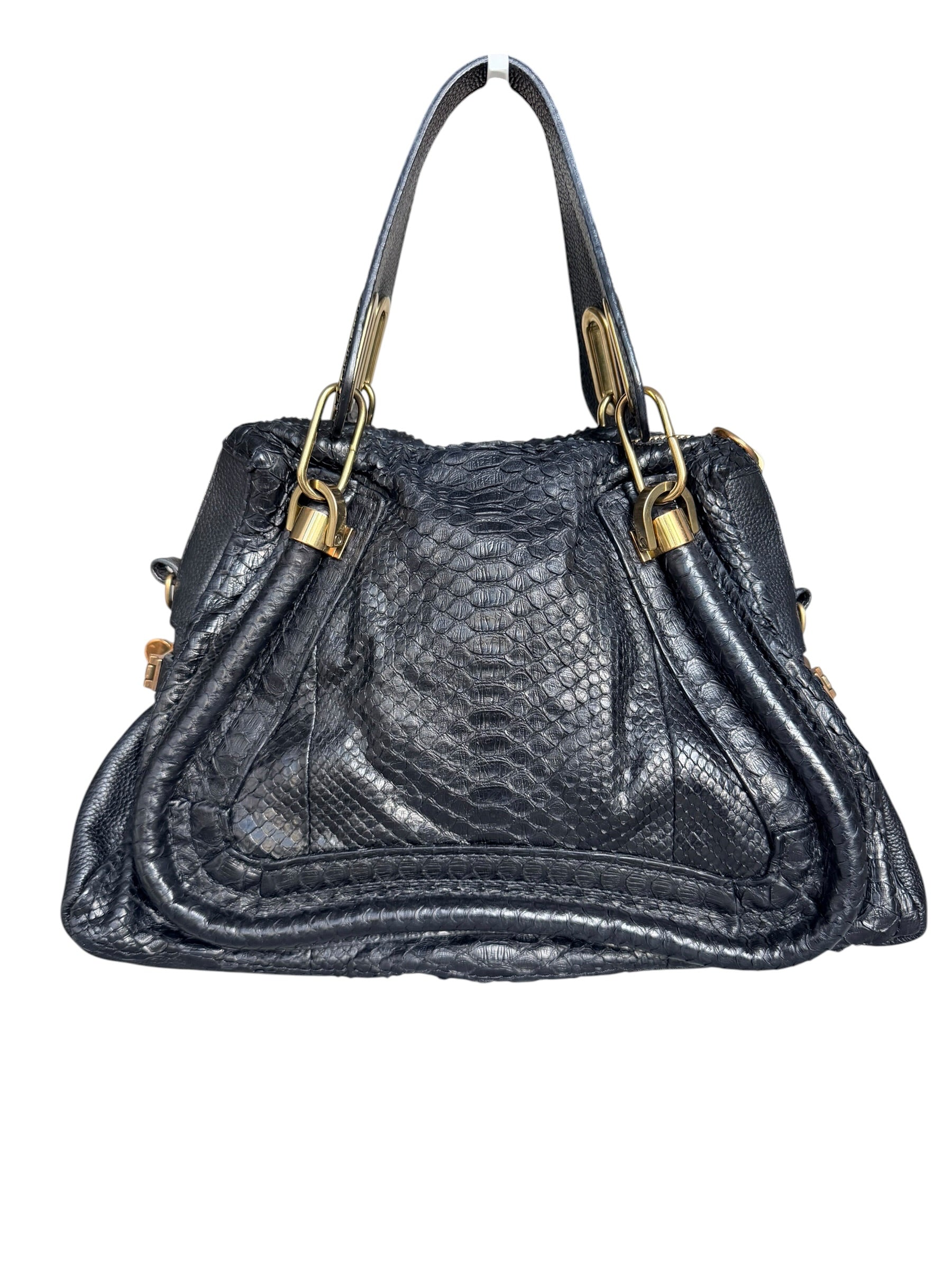 Chloé Black Python Paraty Bag