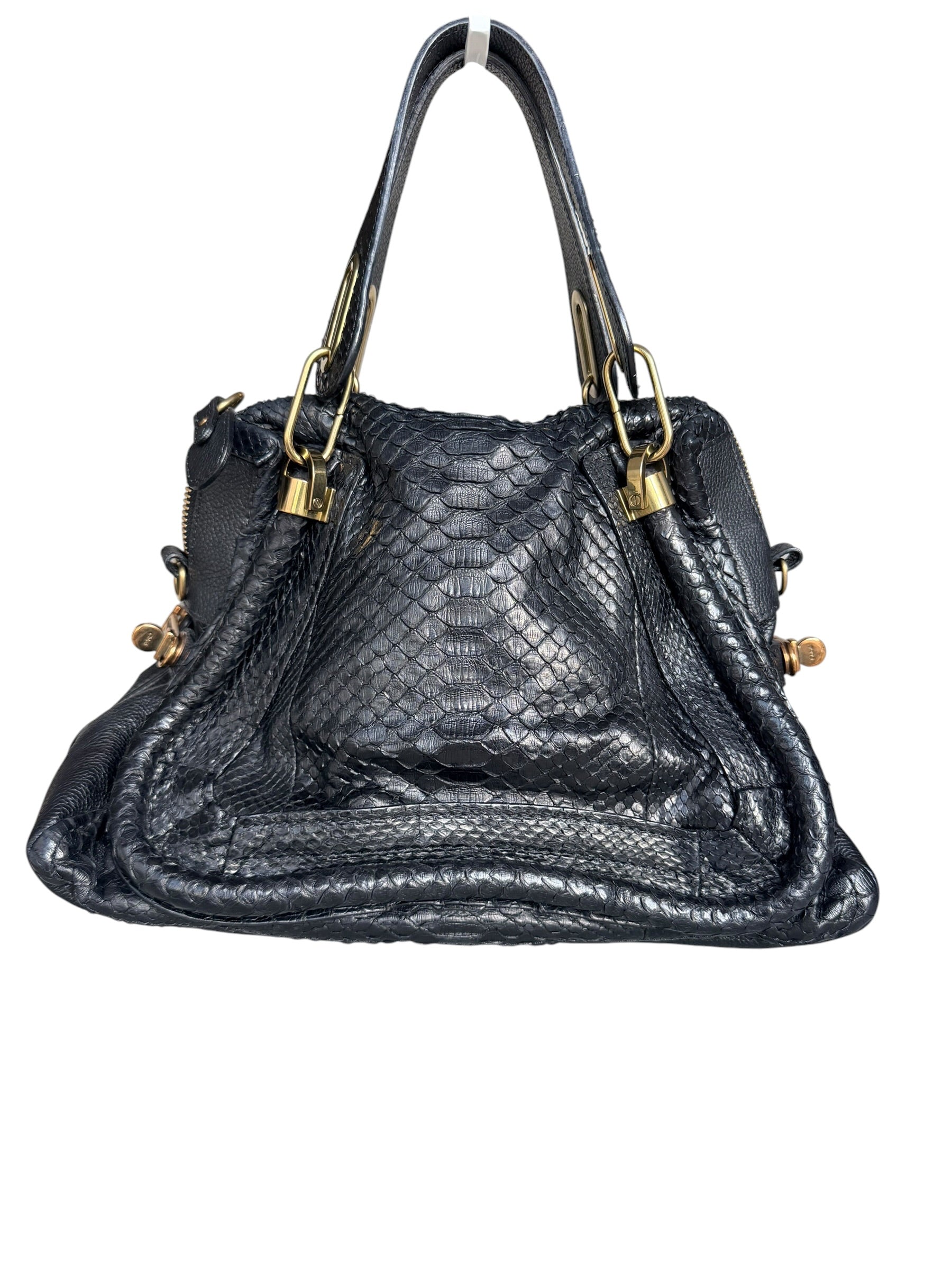 Chloé Black Python Paraty Bag