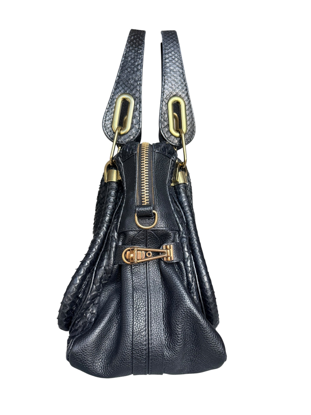 Chloé Black Python Paraty Bag