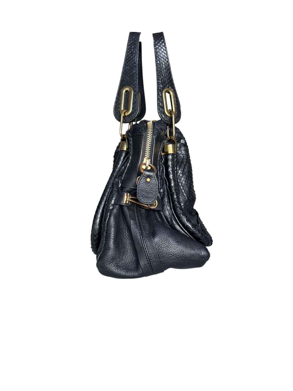 Chloé Black Python Paraty Bag