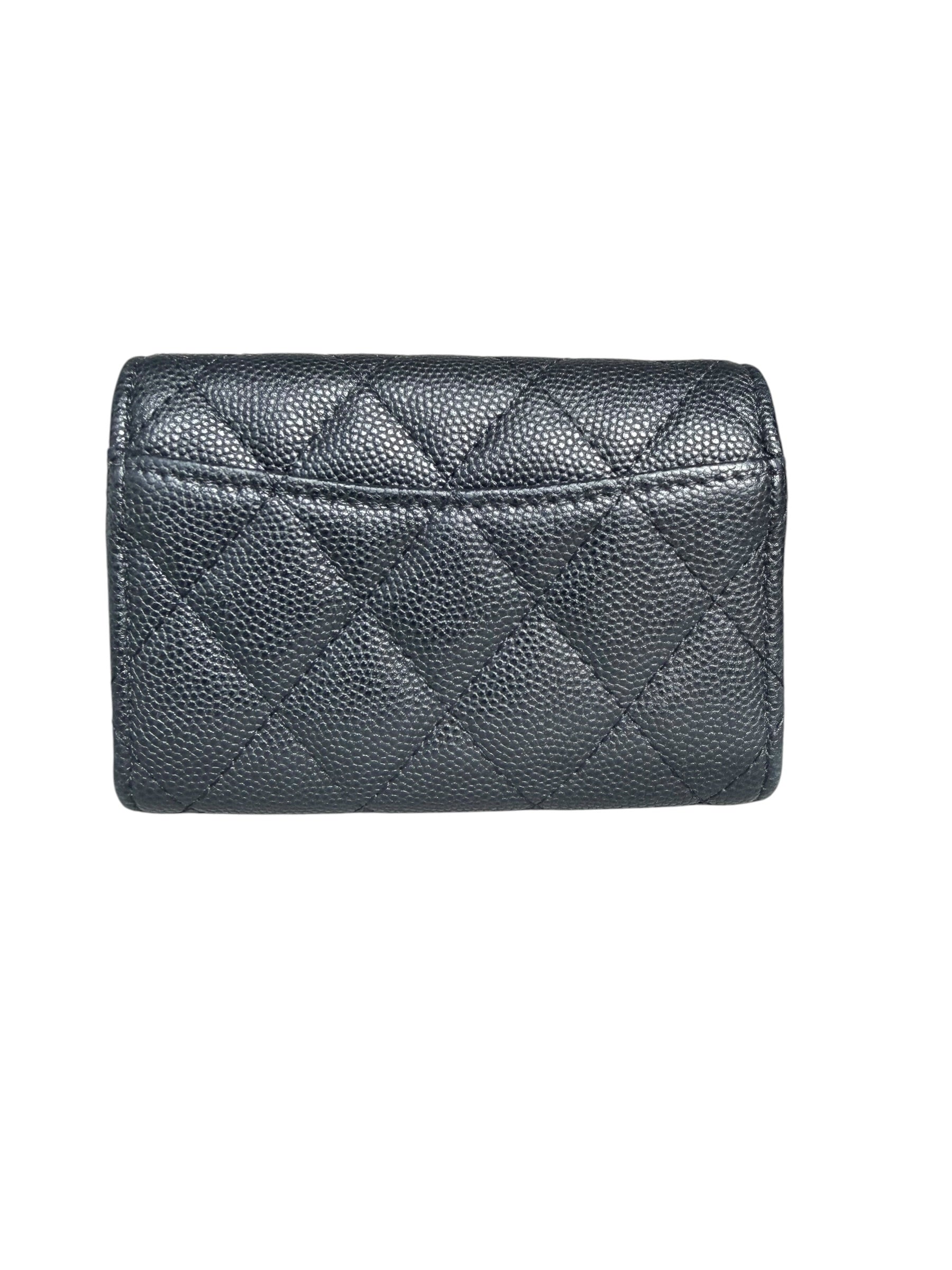 Chanel Caviar Leather 4 Ring Key Holder - Black, GHW
