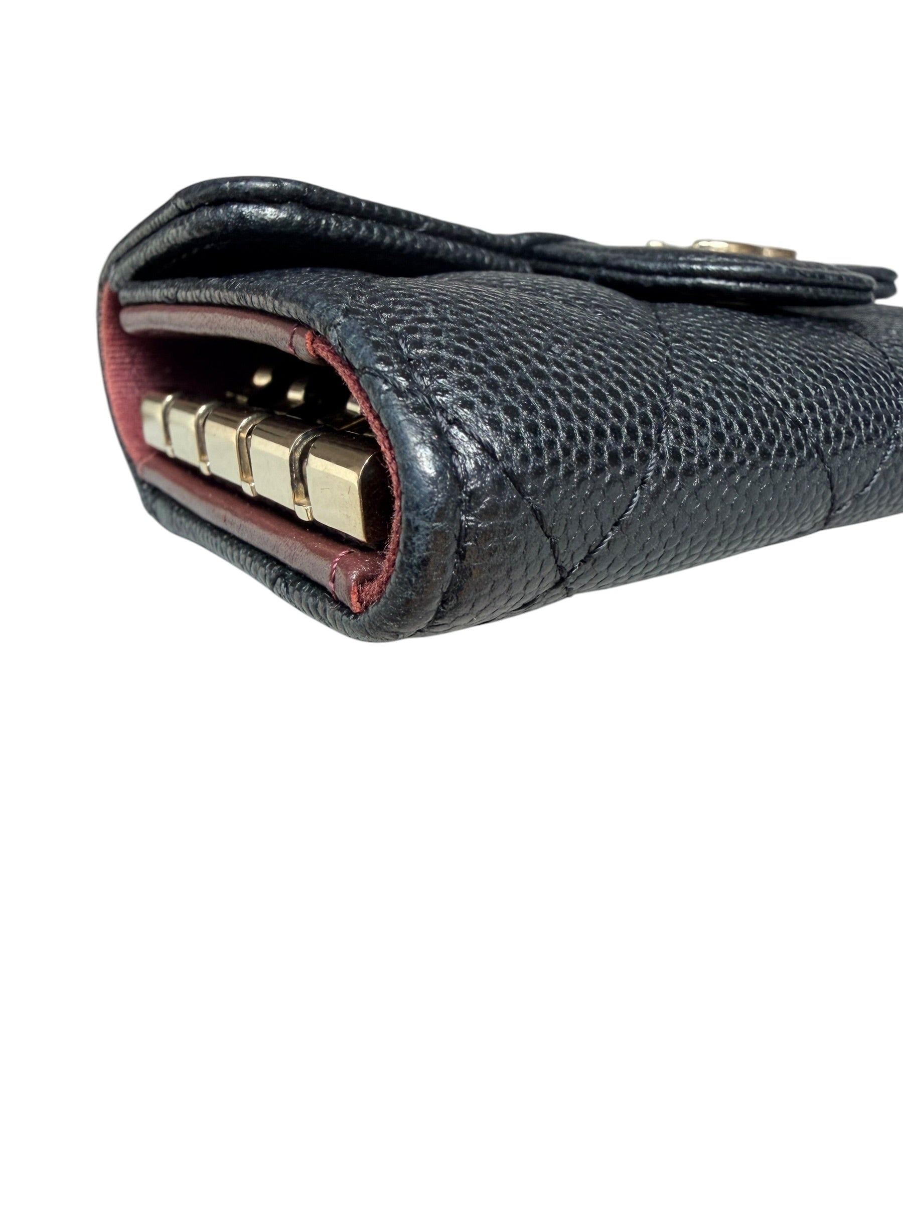 Chanel Caviar Leather 4 Ring Key Holder - Black, GHW