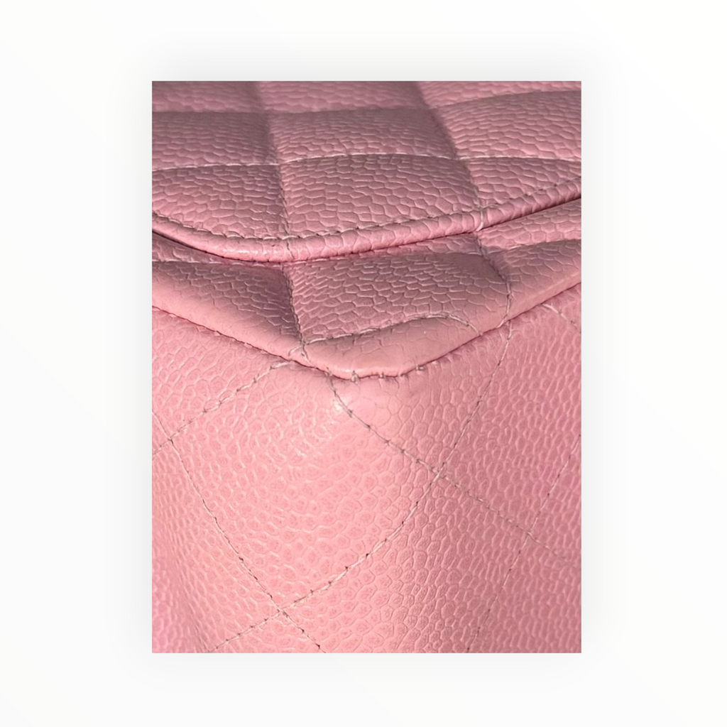 Chanel Vintage 2003 Mini Square 17 in Sakura Pink Caviar Leather 24k GHW
