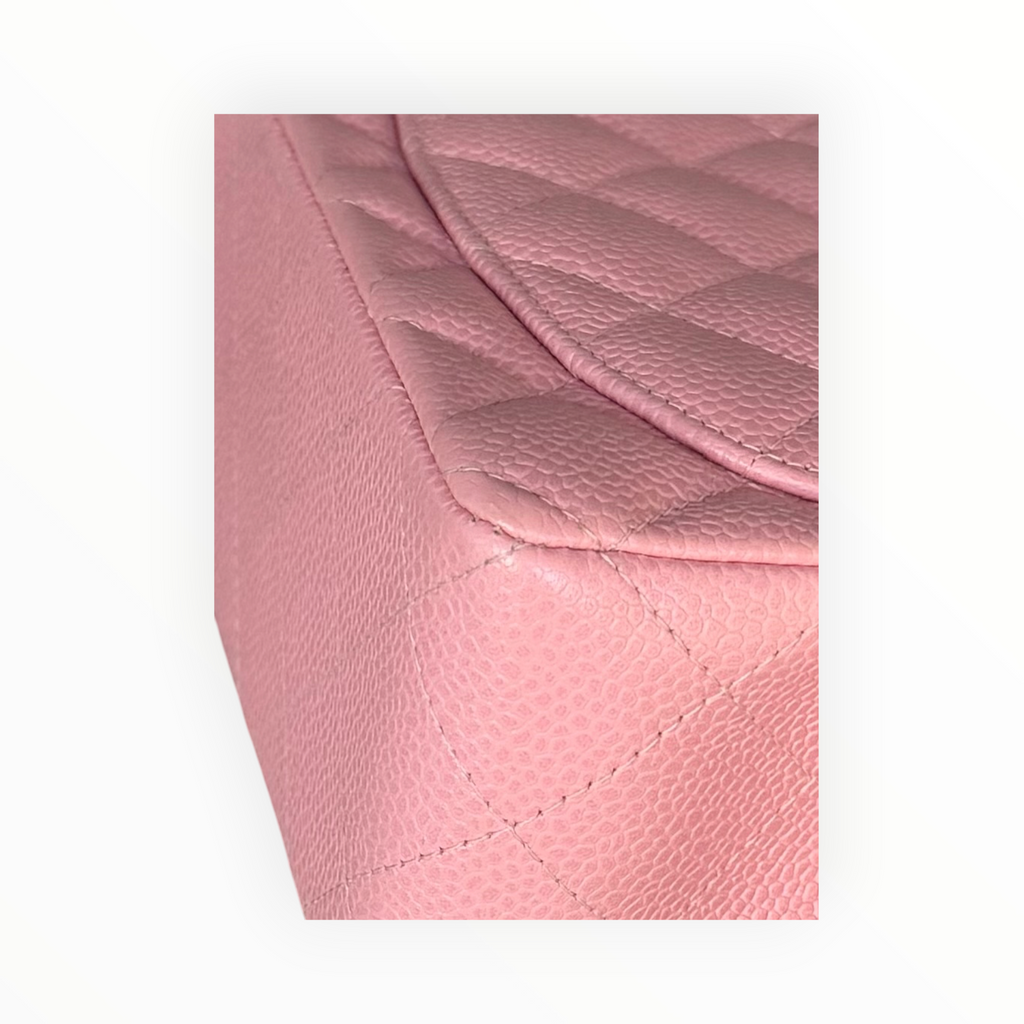 Chanel Vintage 2003 Mini Square 17 in Sakura Pink Caviar Leather 24k GHW