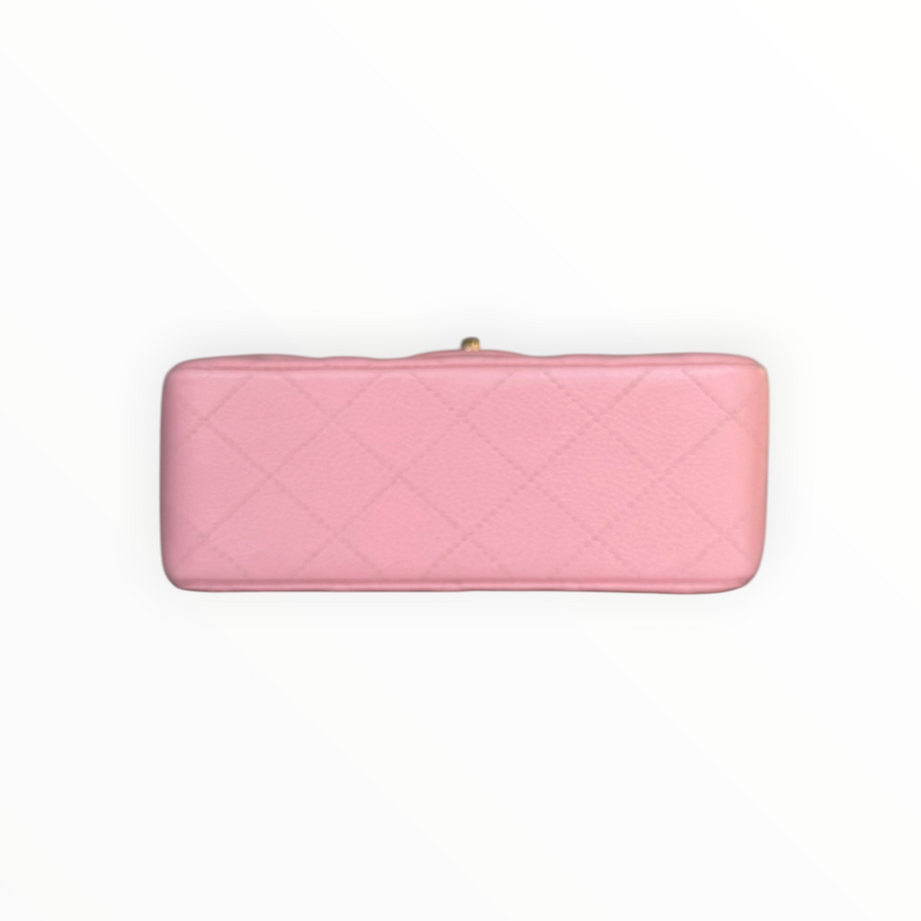 Chanel Vintage 2003 Mini Square 17 in Sakura Pink Caviar Leather 24k GHW