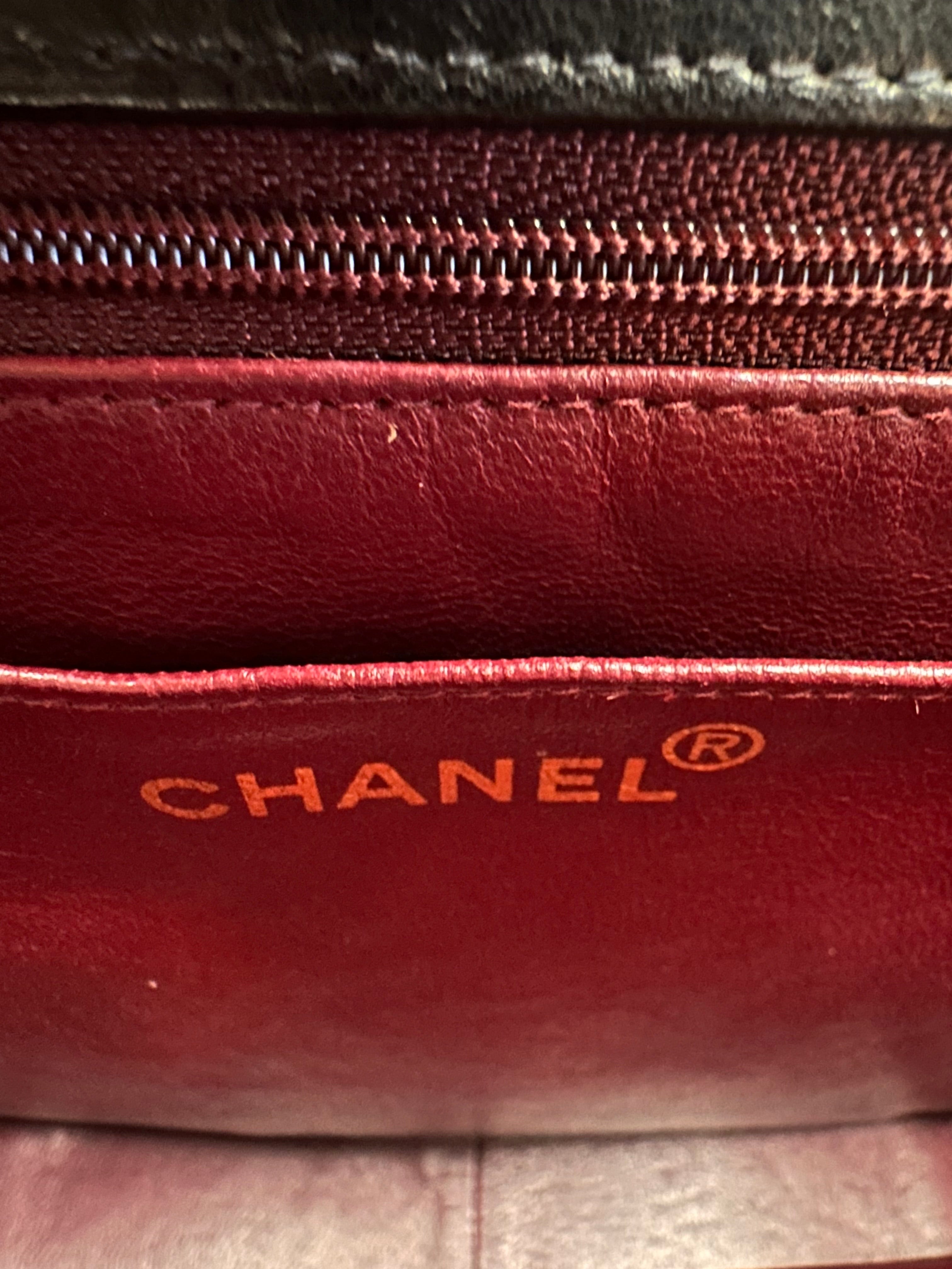 Chanel 1996-1997 Double Turnlock Shoulder Bag - Black Lambskin Leather, 24k Gold Plated Hardware