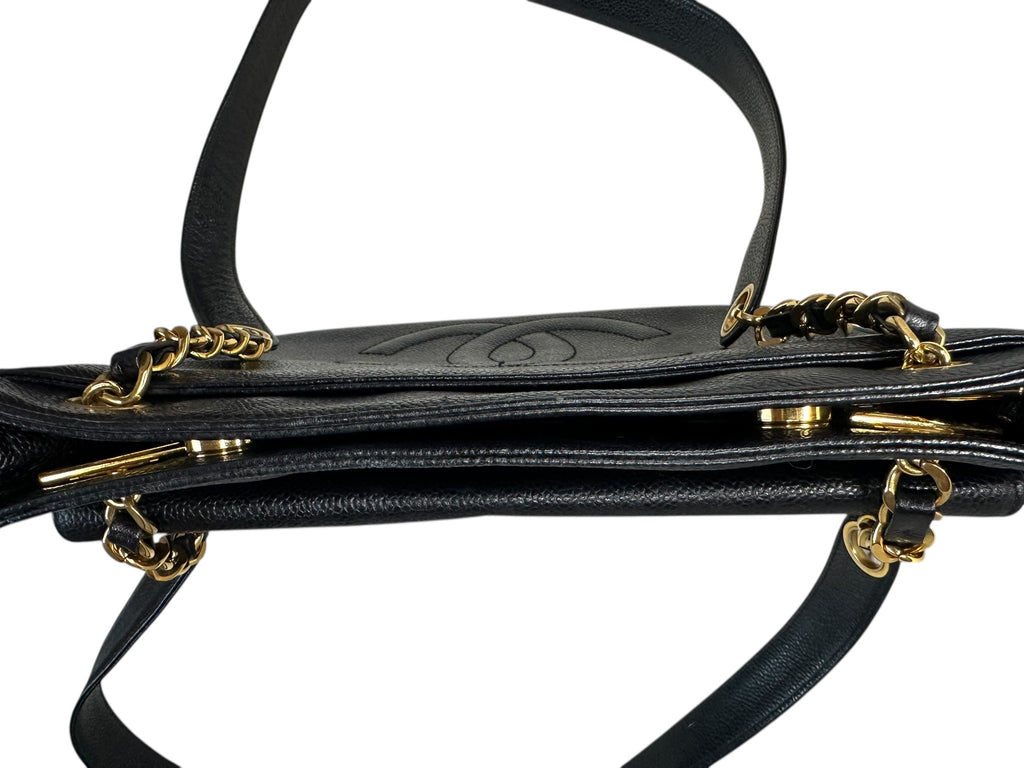 Chanel 1993 Double-Sided Turnlock Shoulder Bag - Black Caviar Leather