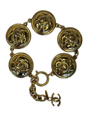Chanel Vintage Coco Mark Bracelet - Gold Metal