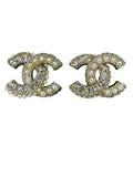Chanel Crystal and Pearl CC Earrings - Gold Metal