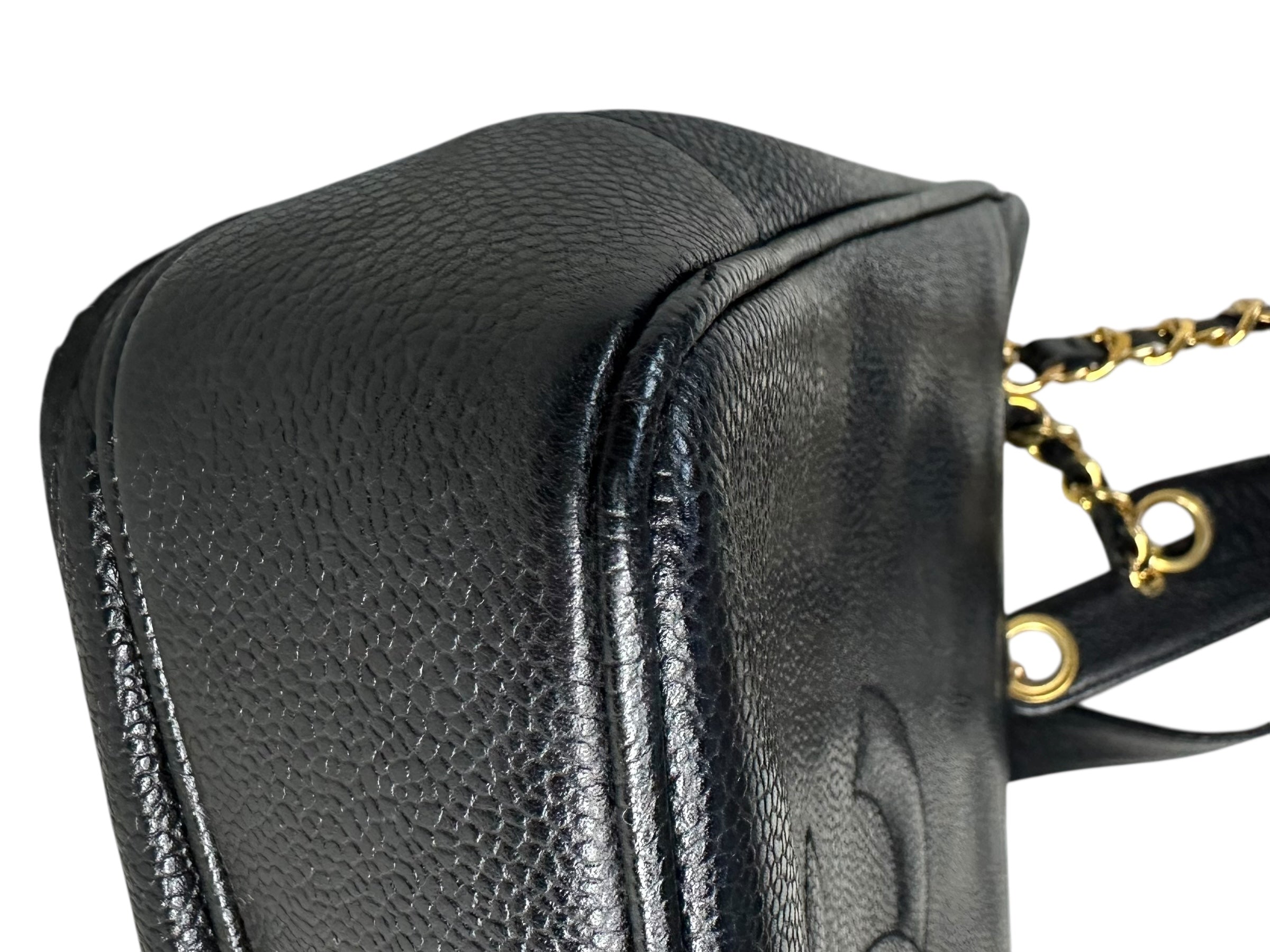 Chanel 1993 Double-Sided Turnlock Shoulder Bag - Black Caviar Leather