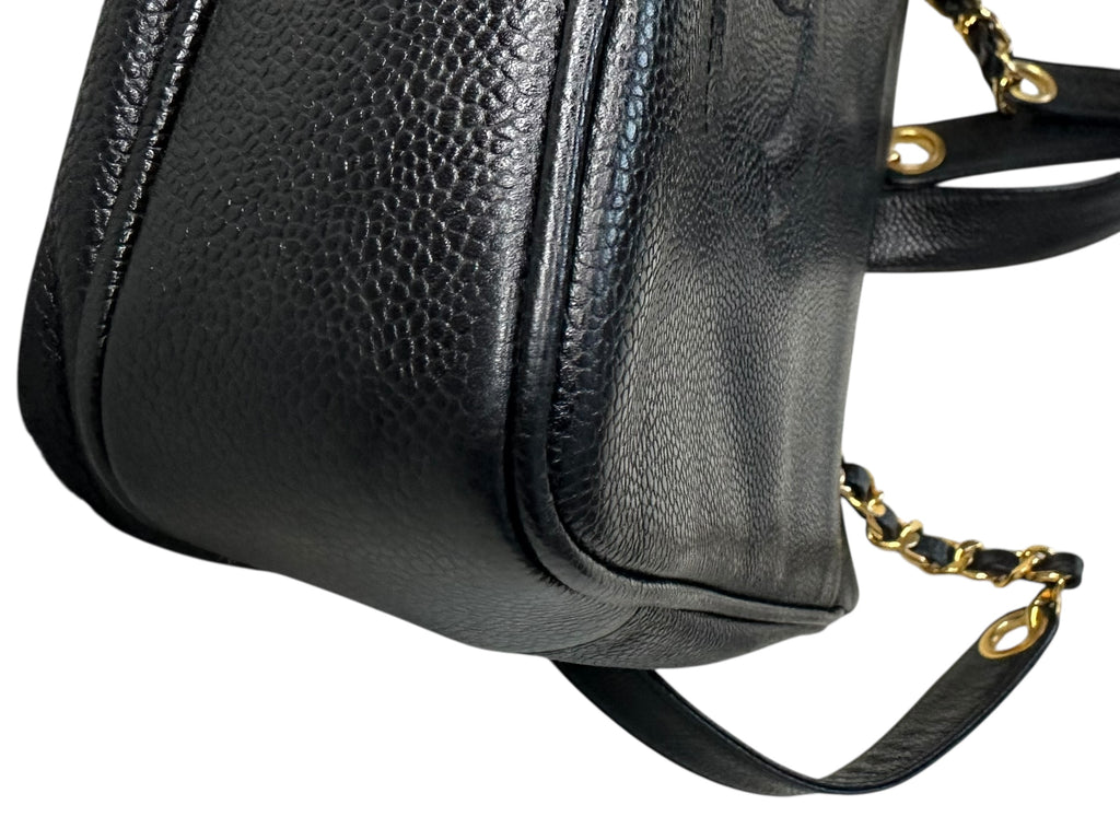 Chanel 1993 Double-Sided Turnlock Shoulder Bag - Black Caviar Leather
