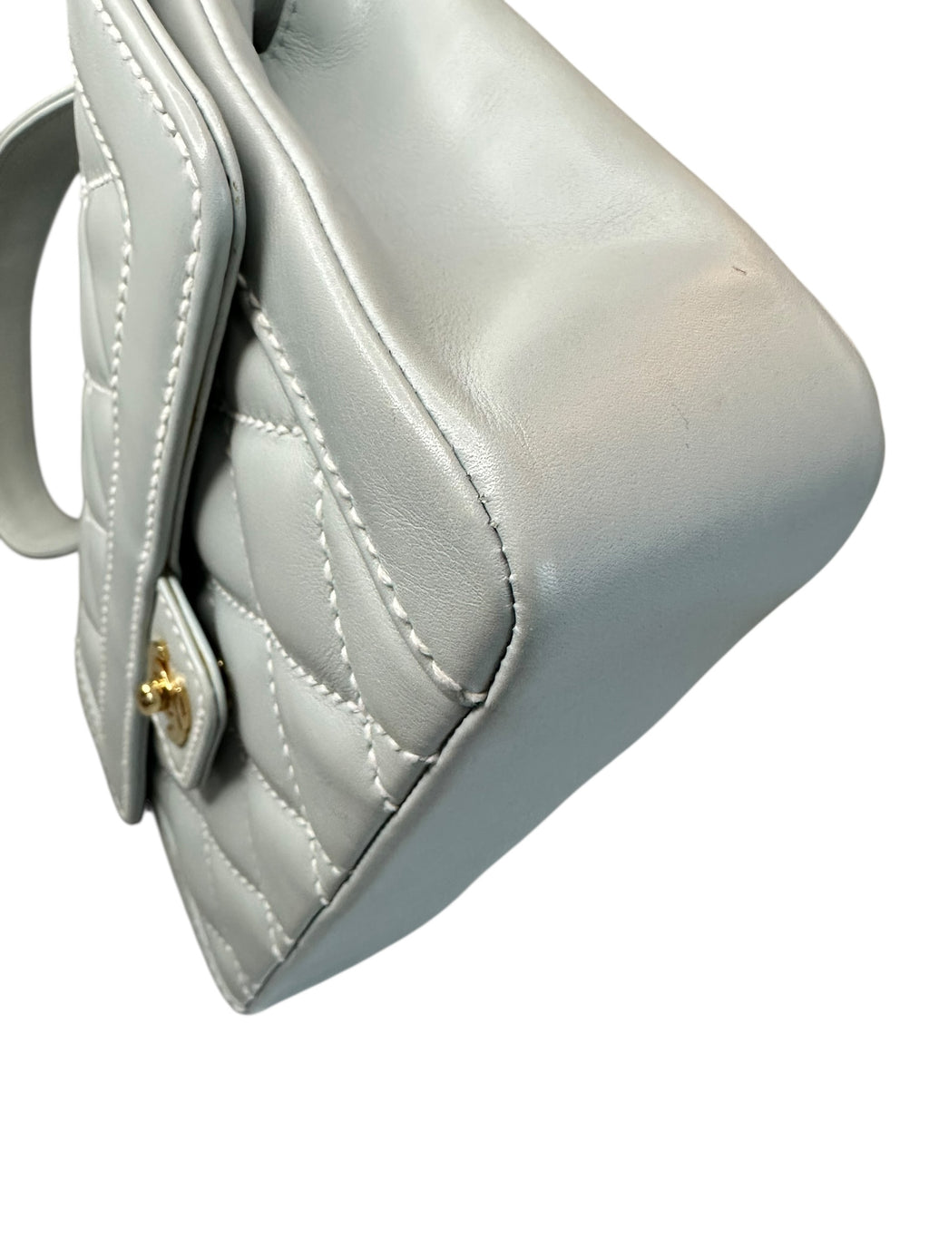 Chanel 2004-2005 Vintage Wild Stitch Handbag - Light Blue Lambskin Leather