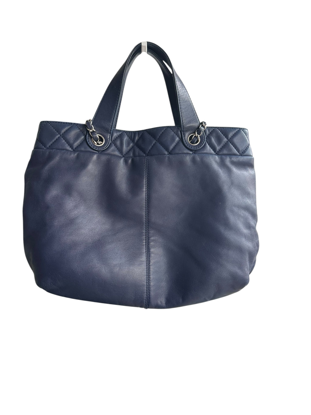 Chanel 2014 Trianon Large Lambskin Tote - Navy Blue, Silver Hardware