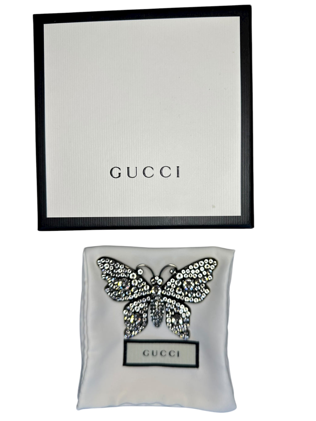 Gucci Crystal Butterfly Brooch