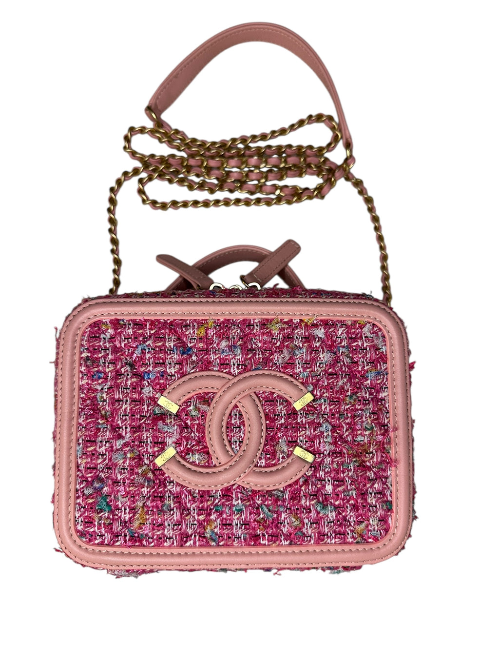 Chanel Figley Small Tweed Vanity Crossbody Bag - Pink, Gold Hardware