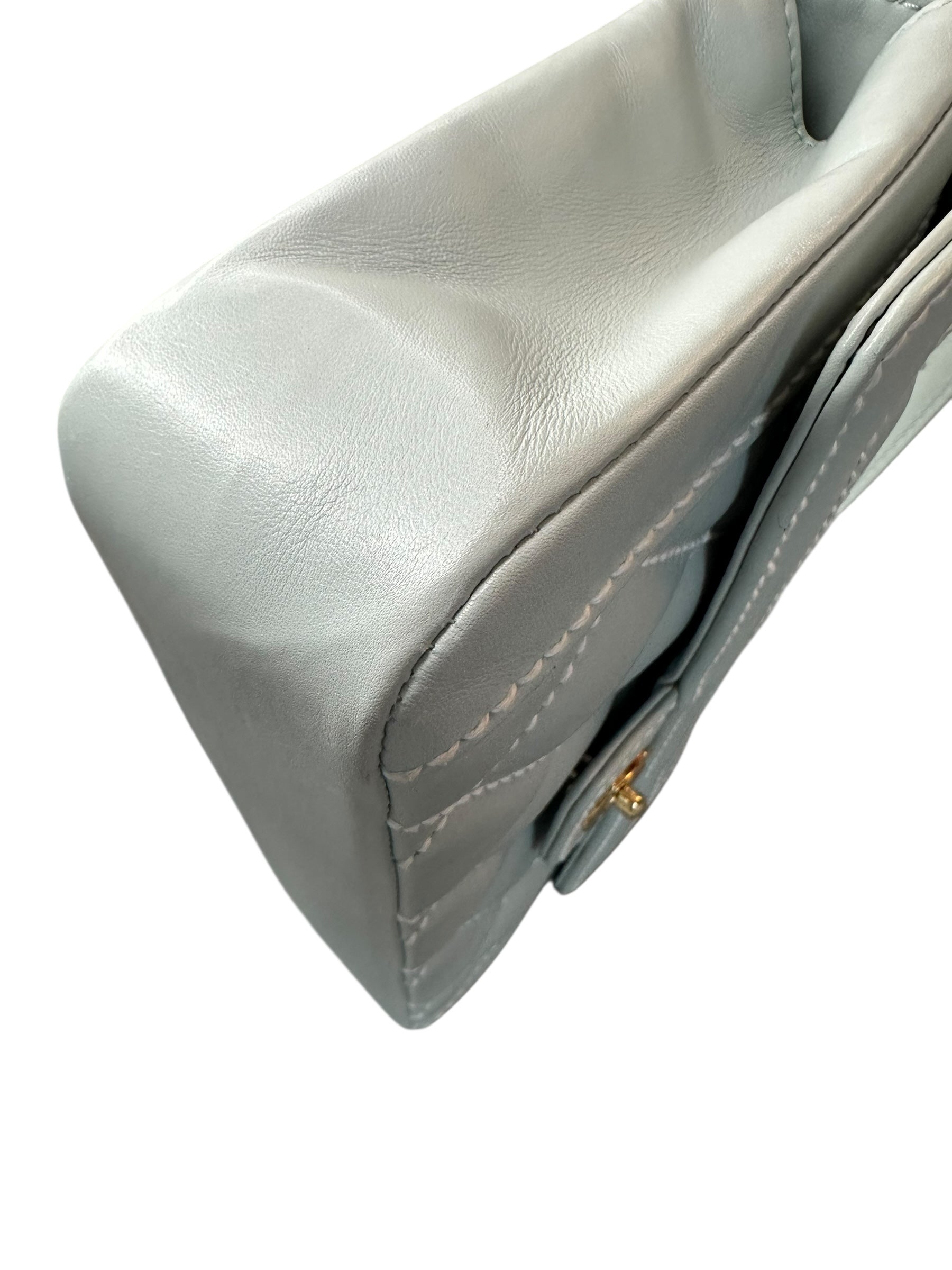 Chanel 2004-2005 Vintage Wild Stitch Handbag - Light Blue Lambskin Leather