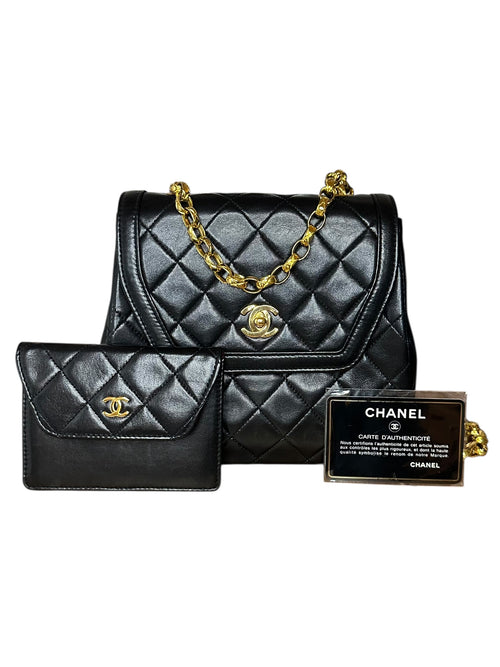 Chanel 1989-1991 Vintage Matelasse Bijou Chain - Black, GHW