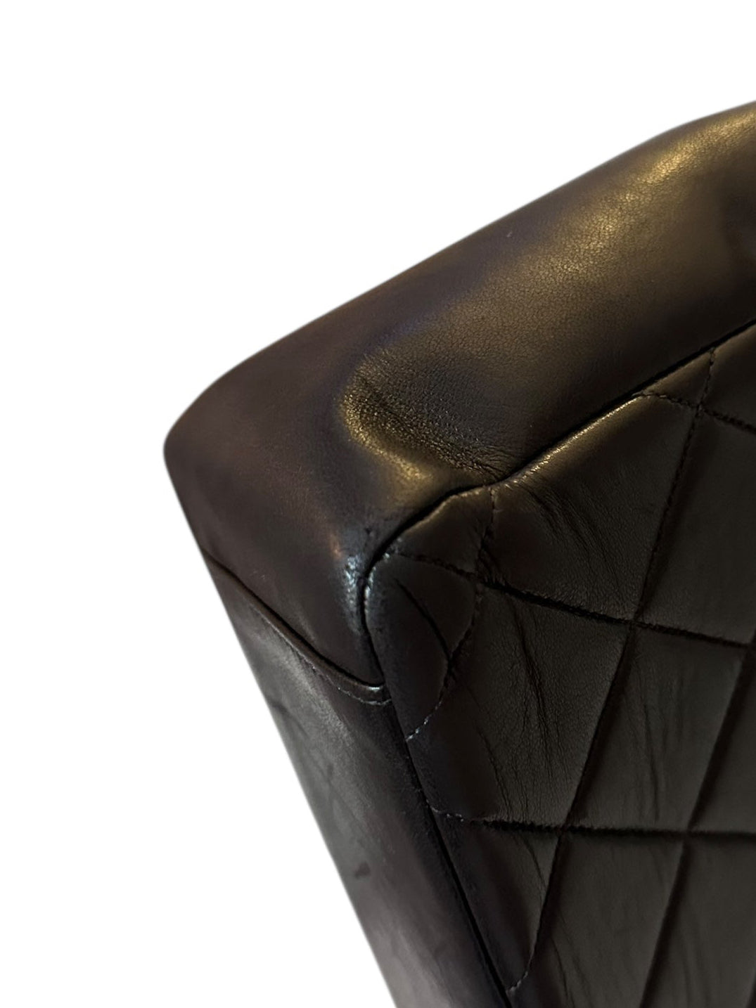 Chanel 1996-1997 Double Turnlock Shoulder Bag - Black Lambskin Leather, 24k Gold Plated Hardware