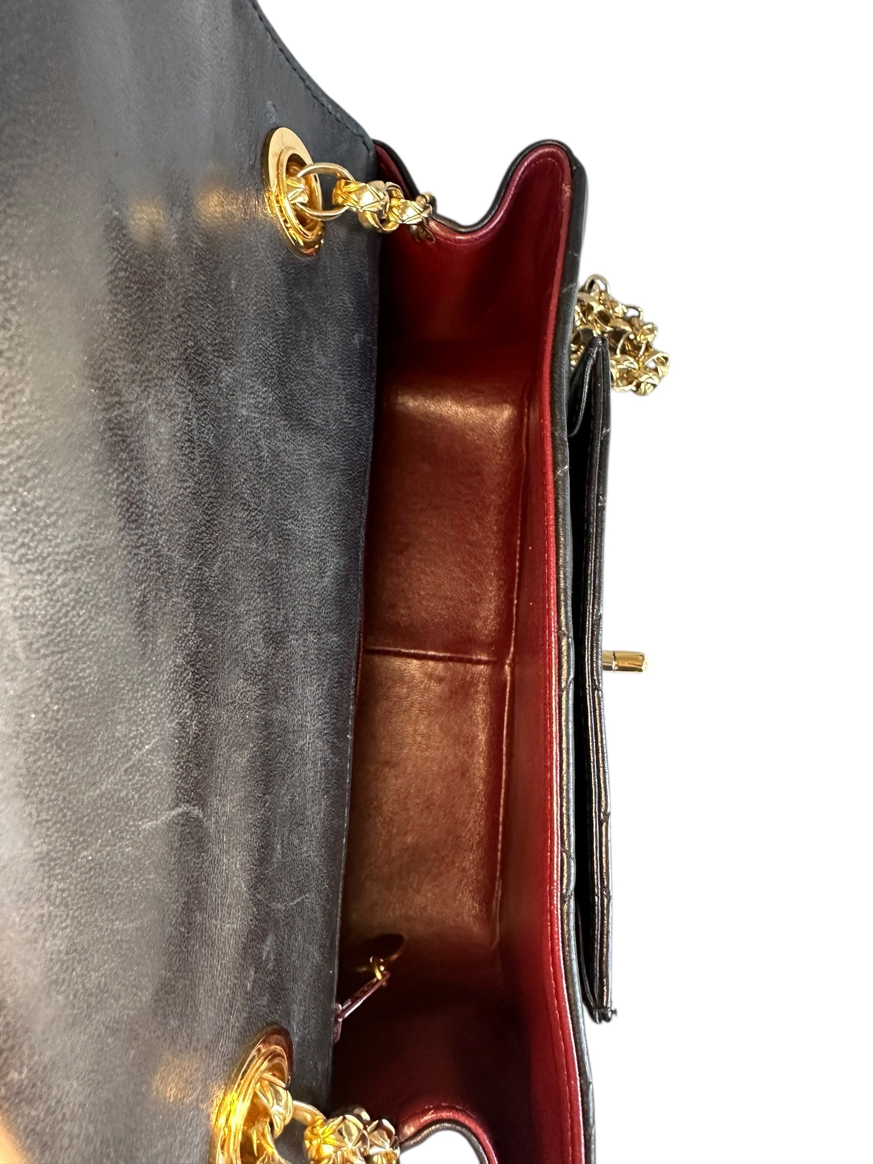 Chanel 1991-1994 Bijou Chain Pleated Matelasse Bag - Black Lambskin, 24k Gold Plated