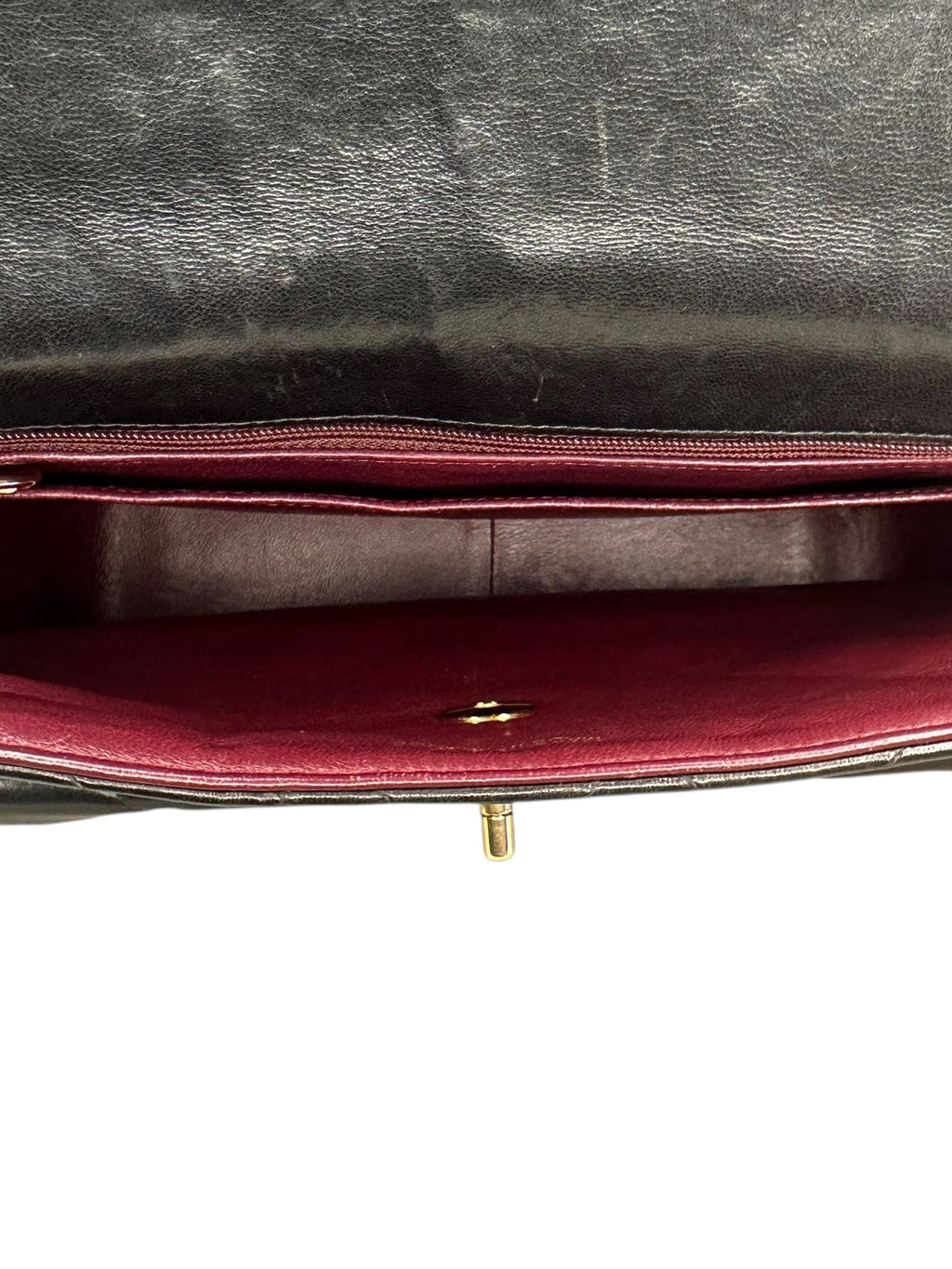 Chanel 1996-1997 Double Turnlock Shoulder Bag - Black Lambskin Leather, 24k Gold Plated Hardware