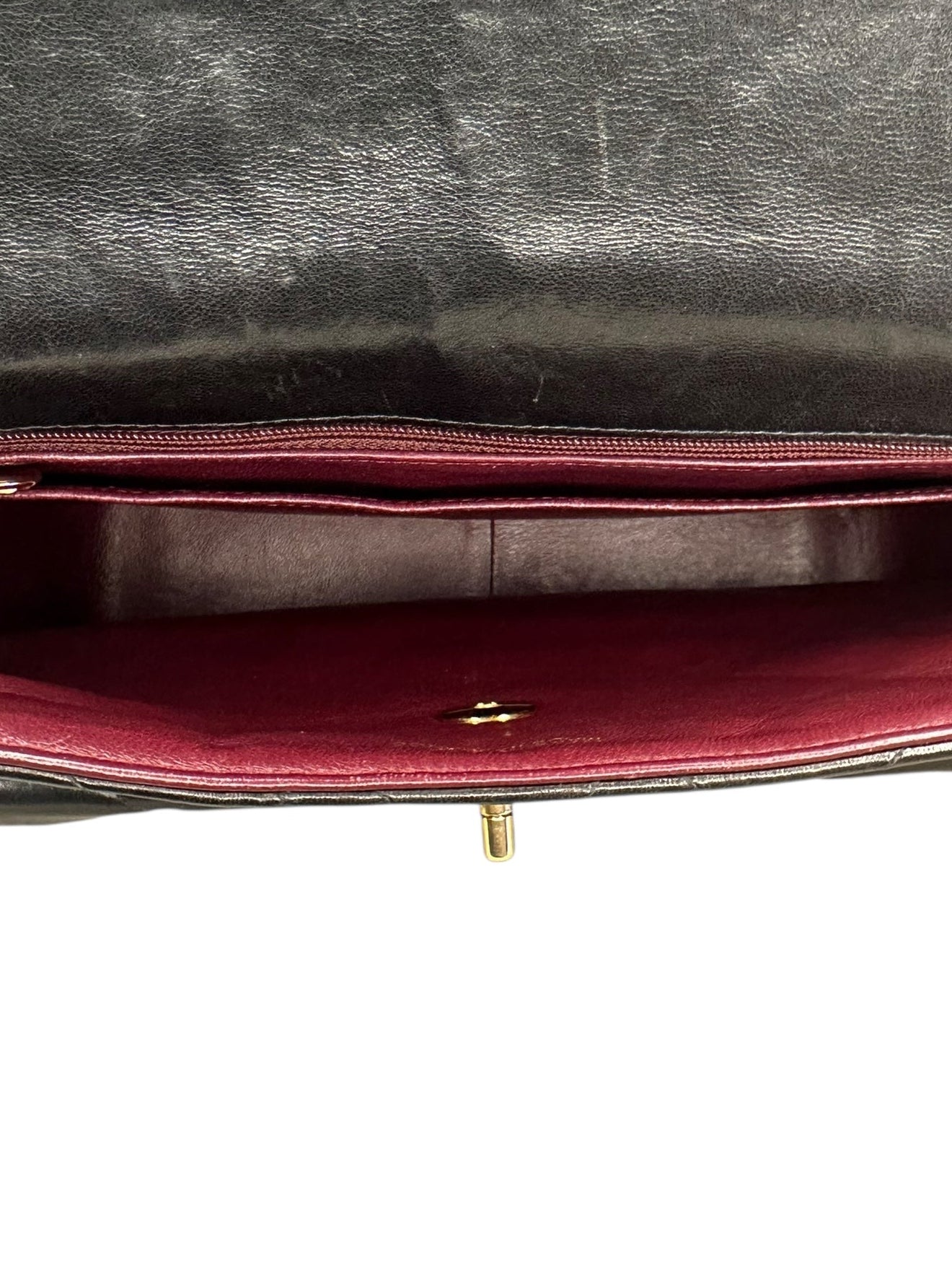 Chanel 1996-1997 Double Turnlock Shoulder Bag - Black Lambskin Leather, 24k Gold Plated Hardware