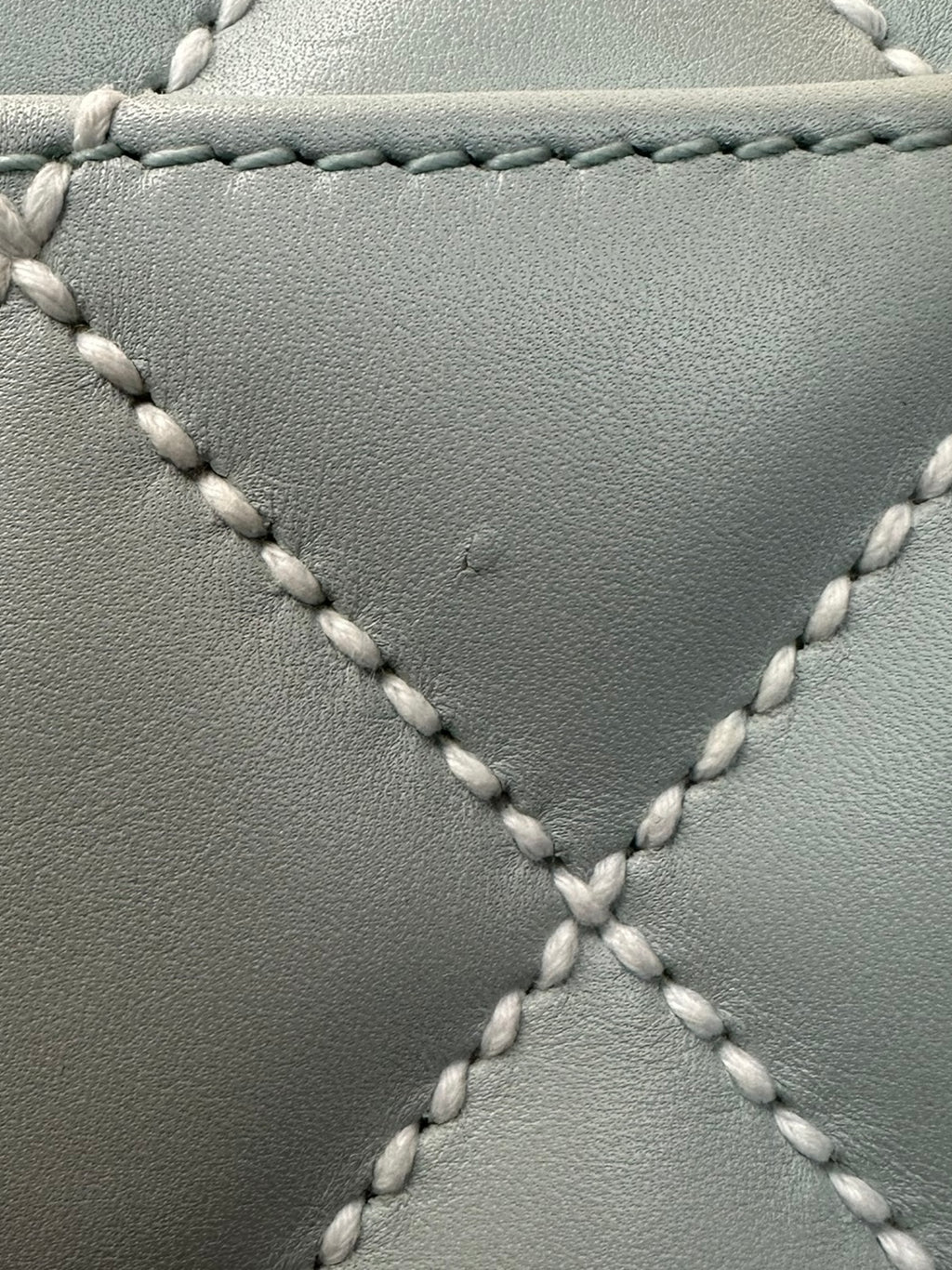 Chanel 2004-2005 Vintage Wild Stitch Handbag - Light Blue Lambskin Leather