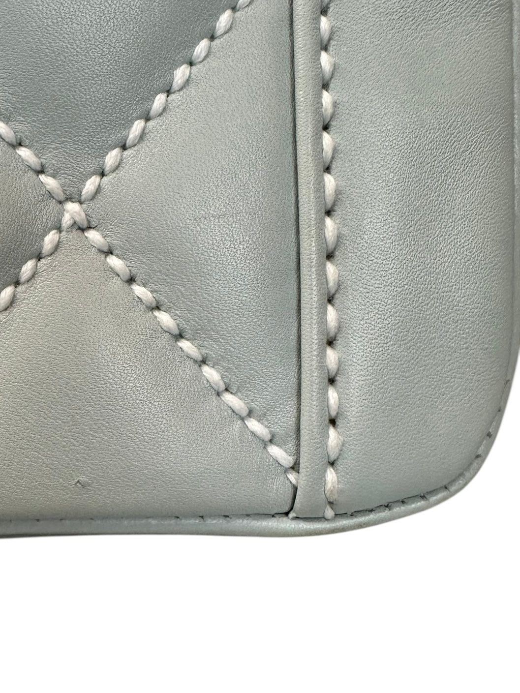 Chanel 2004-2005 Vintage Wild Stitch Handbag - Light Blue Lambskin Leather