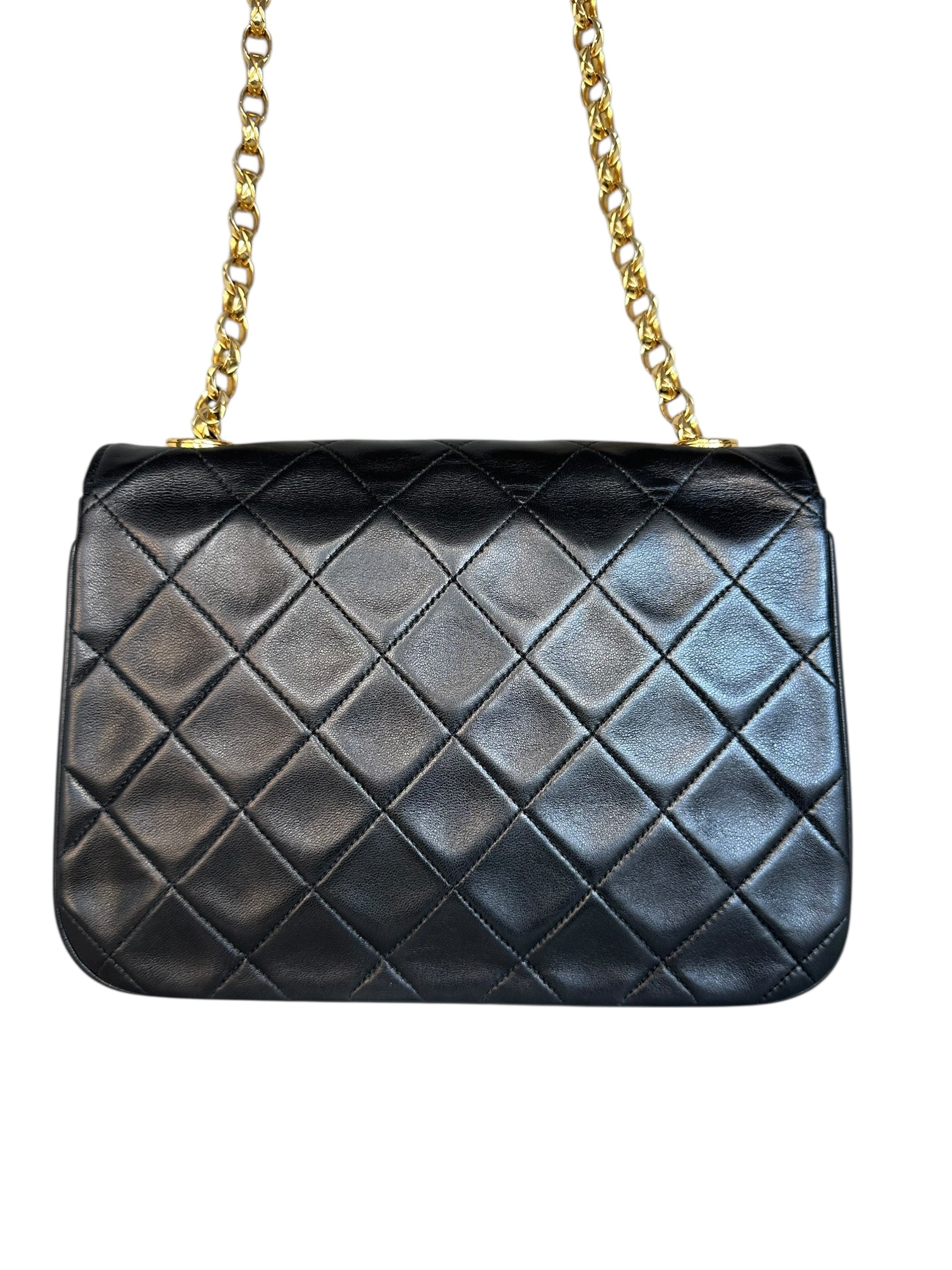 Chanel 1991-1994 Bijou Chain Pleated Matelasse Bag - Black Lambskin, 24k Gold Plated