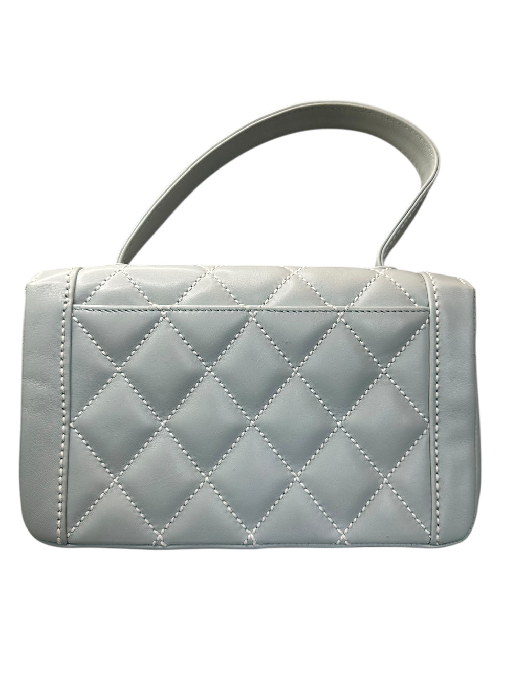 Chanel 2004-2005 Vintage Wild Stitch Handbag - Light Blue Lambskin Leather