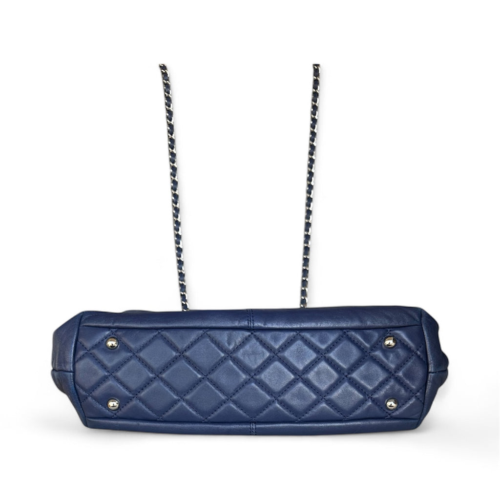 Chanel 2014 Trianon Large Lambskin Tote - Navy Blue, Silver Hardware